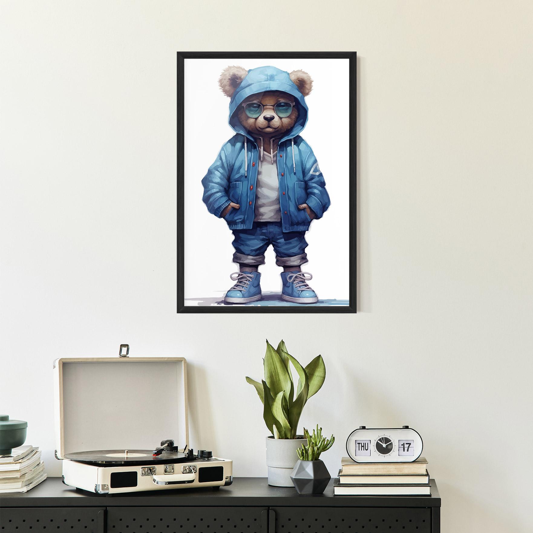 Plakat w Ramie Glasses Bear mockup 2