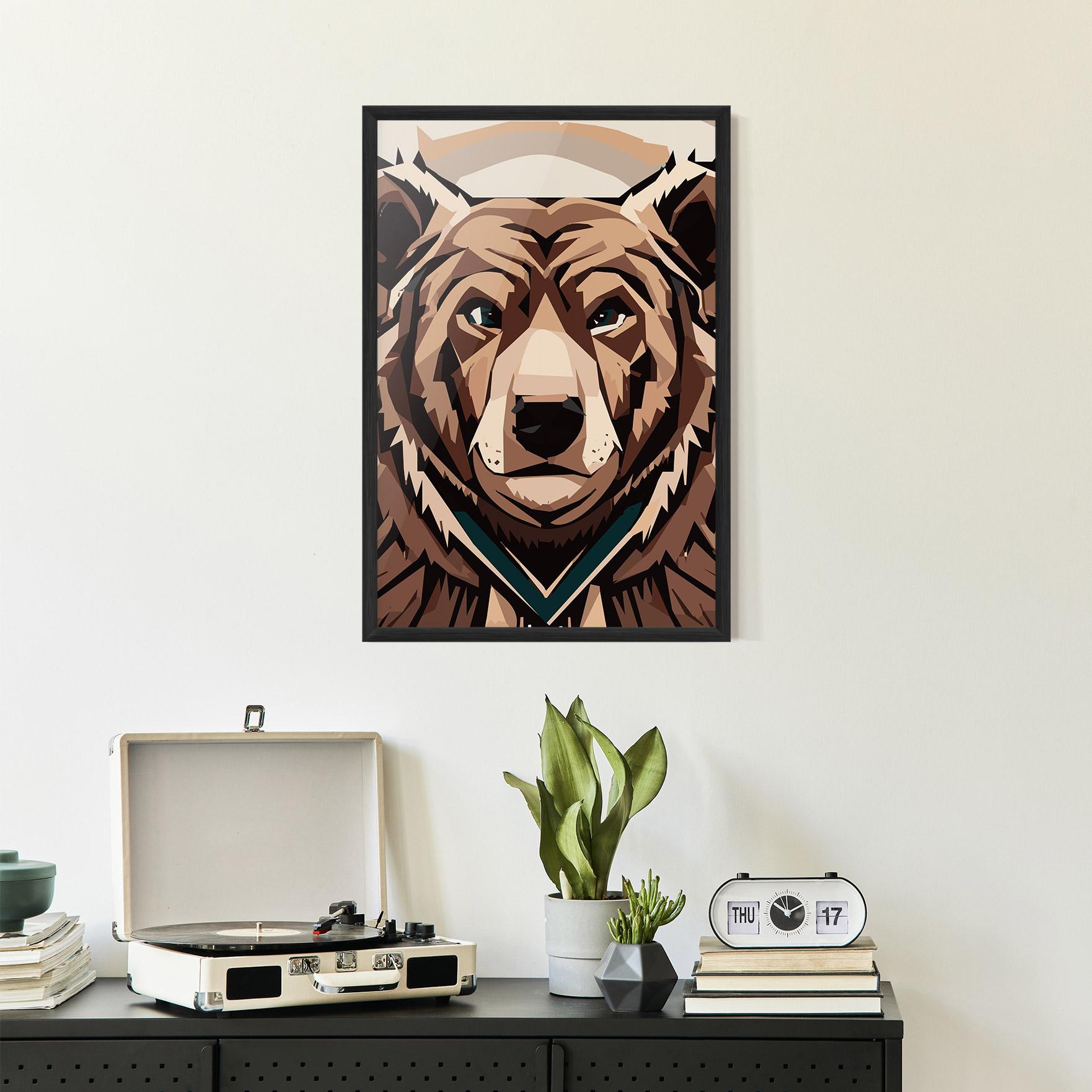 Plakat w Ramie Grizzly Art mockup 2