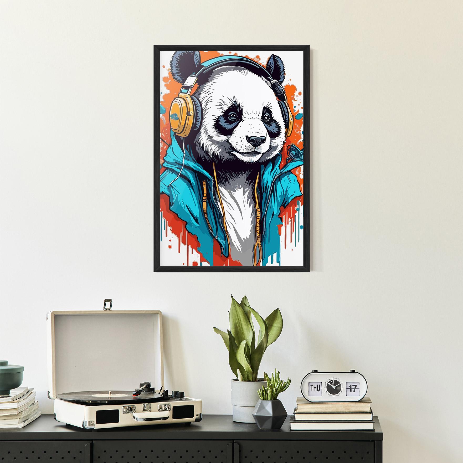 Plakat w Ramie Music Panda mockup 2