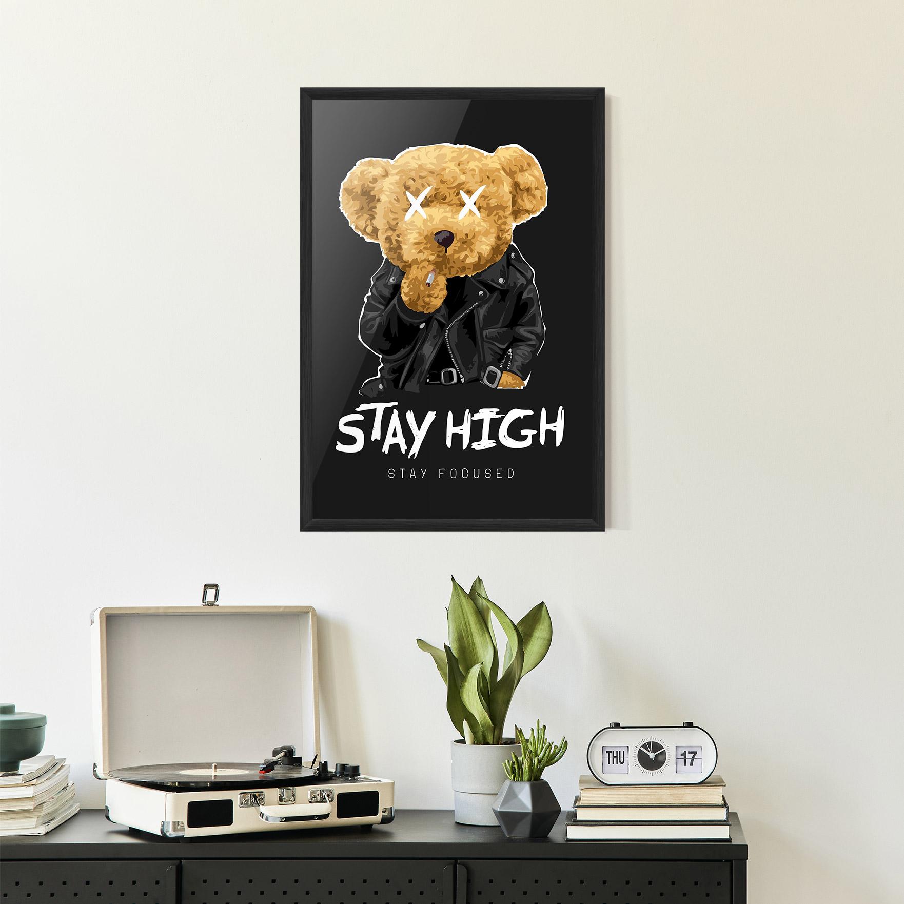 Plakat w Ramie Stay High mockup 2