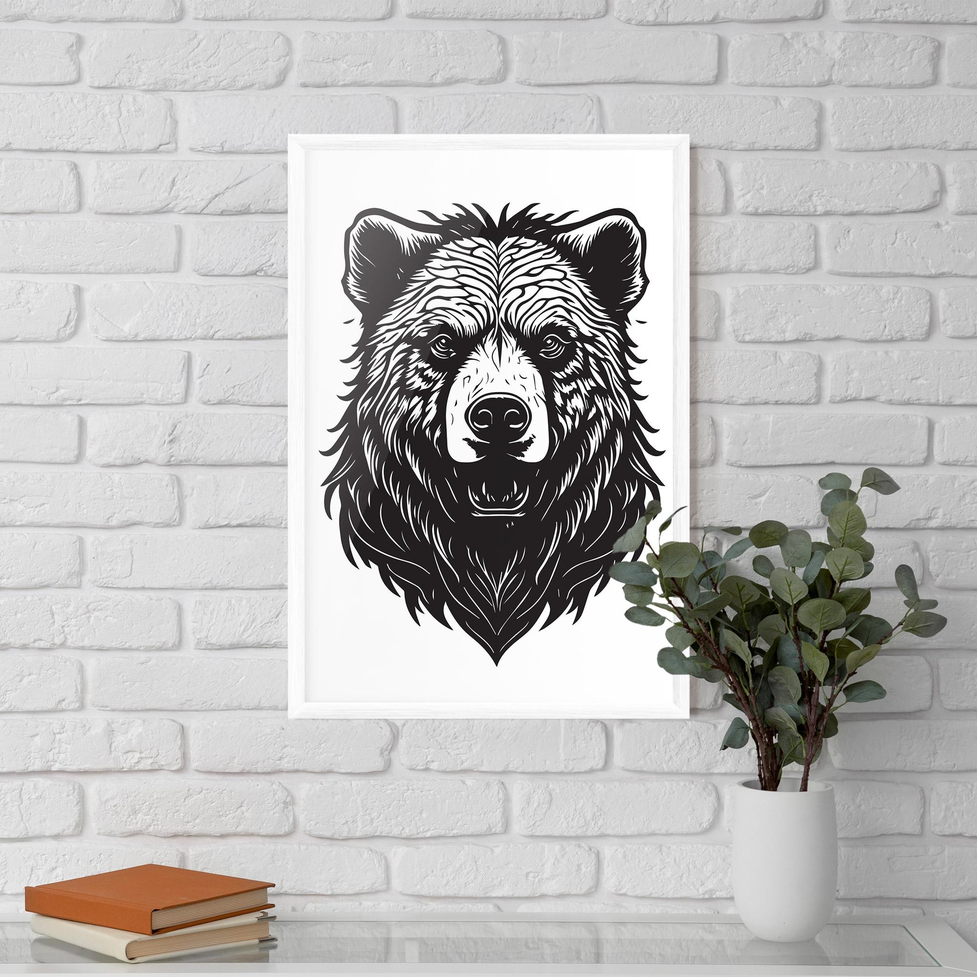 Plakat w Ramie Bear Black Head mockup 5