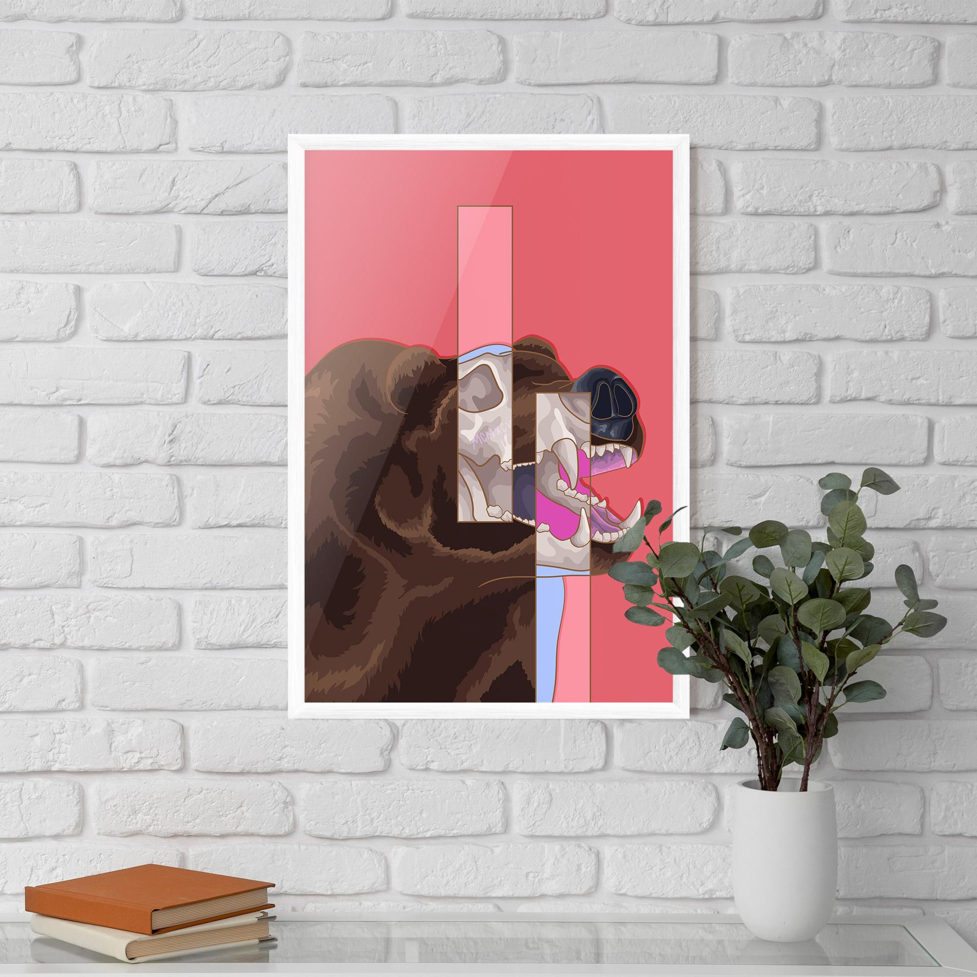 Plakat w Ramie Bear Bone Art mockup 5