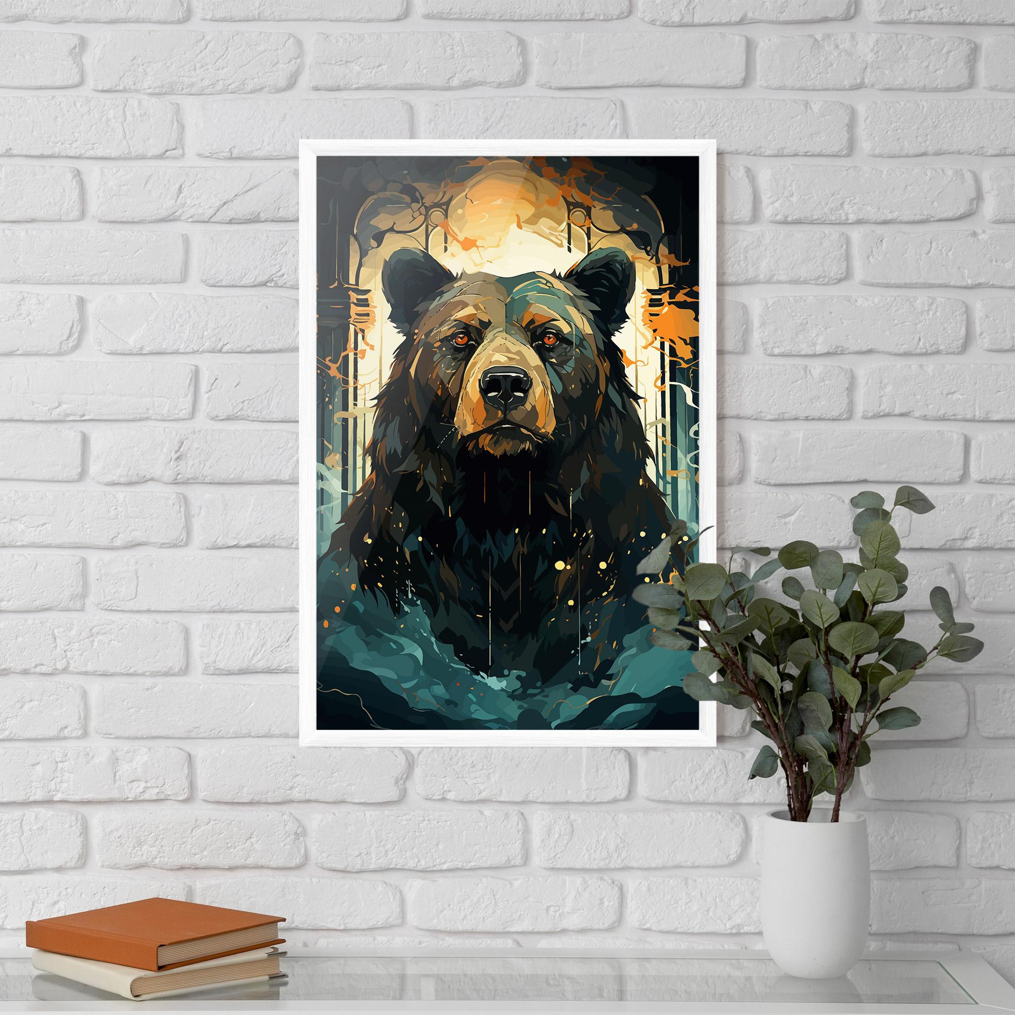 Plakat w Ramie Brown Bear Art mockup 5