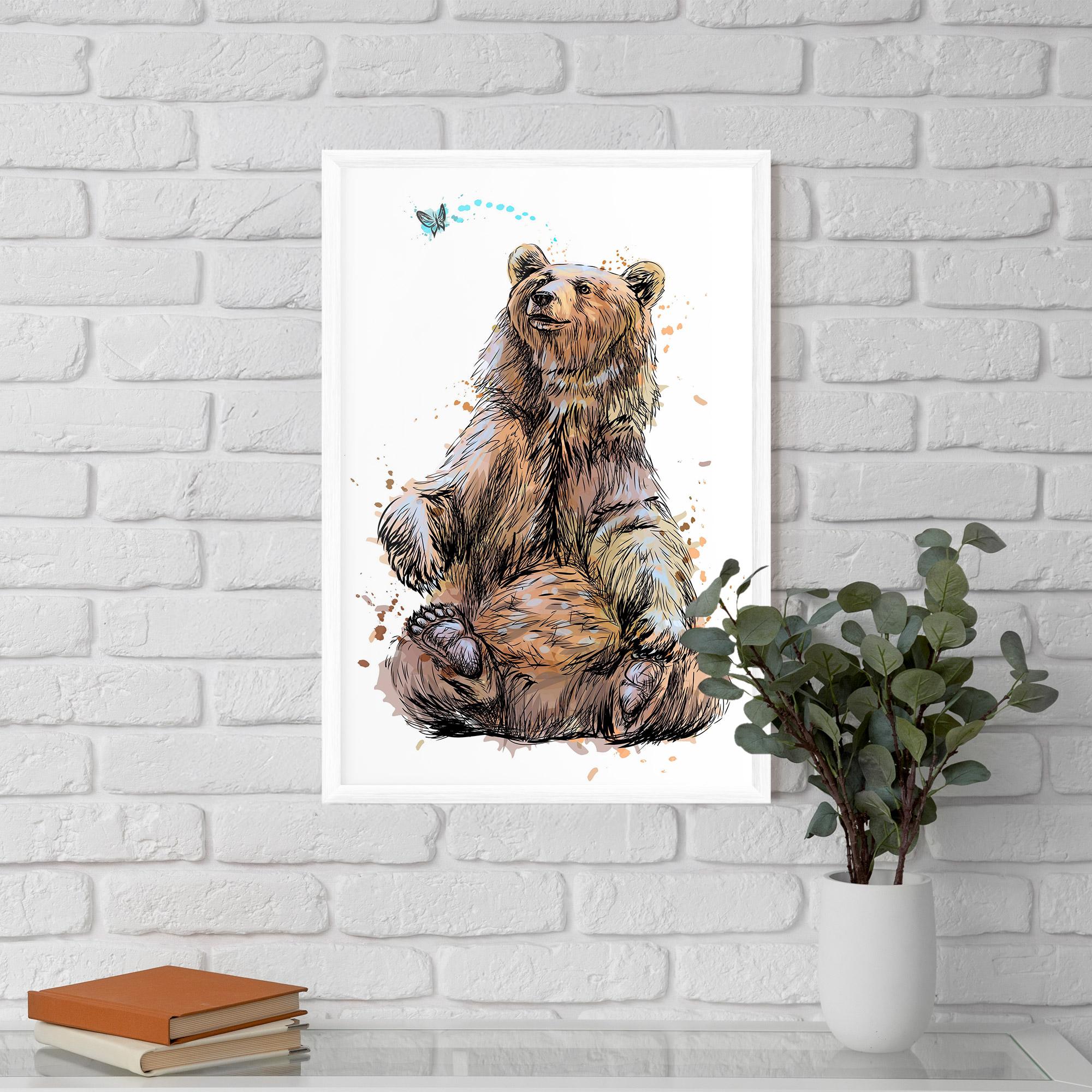 Plakat w Ramie Butterfly Bear mockup 5
