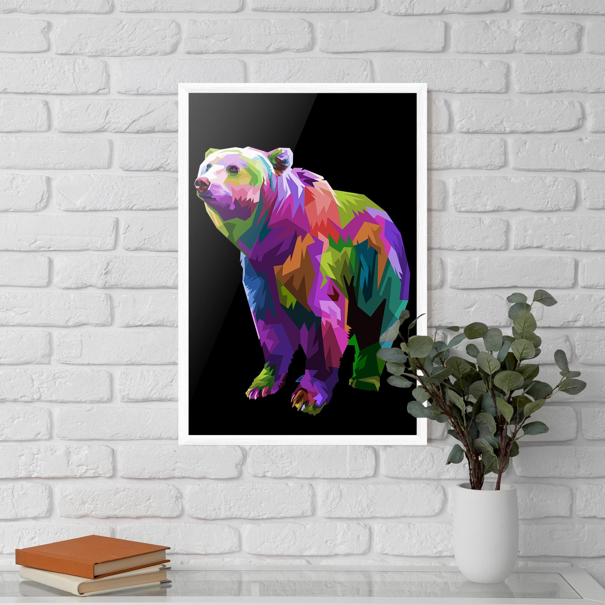 Plakat w Ramie Colorful Icebear mockup 5