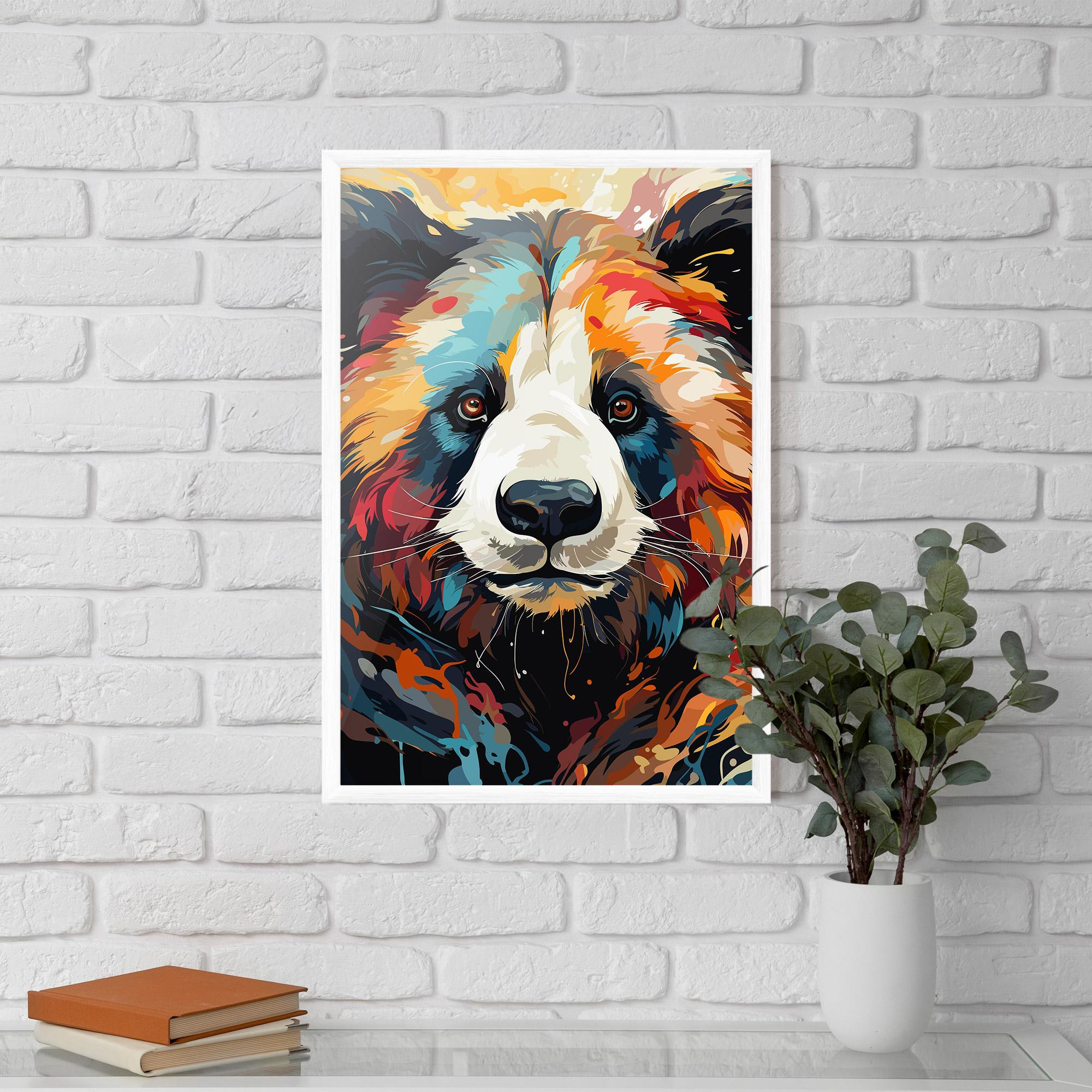 Plakat w Ramie Cream Color Bear mockup 5