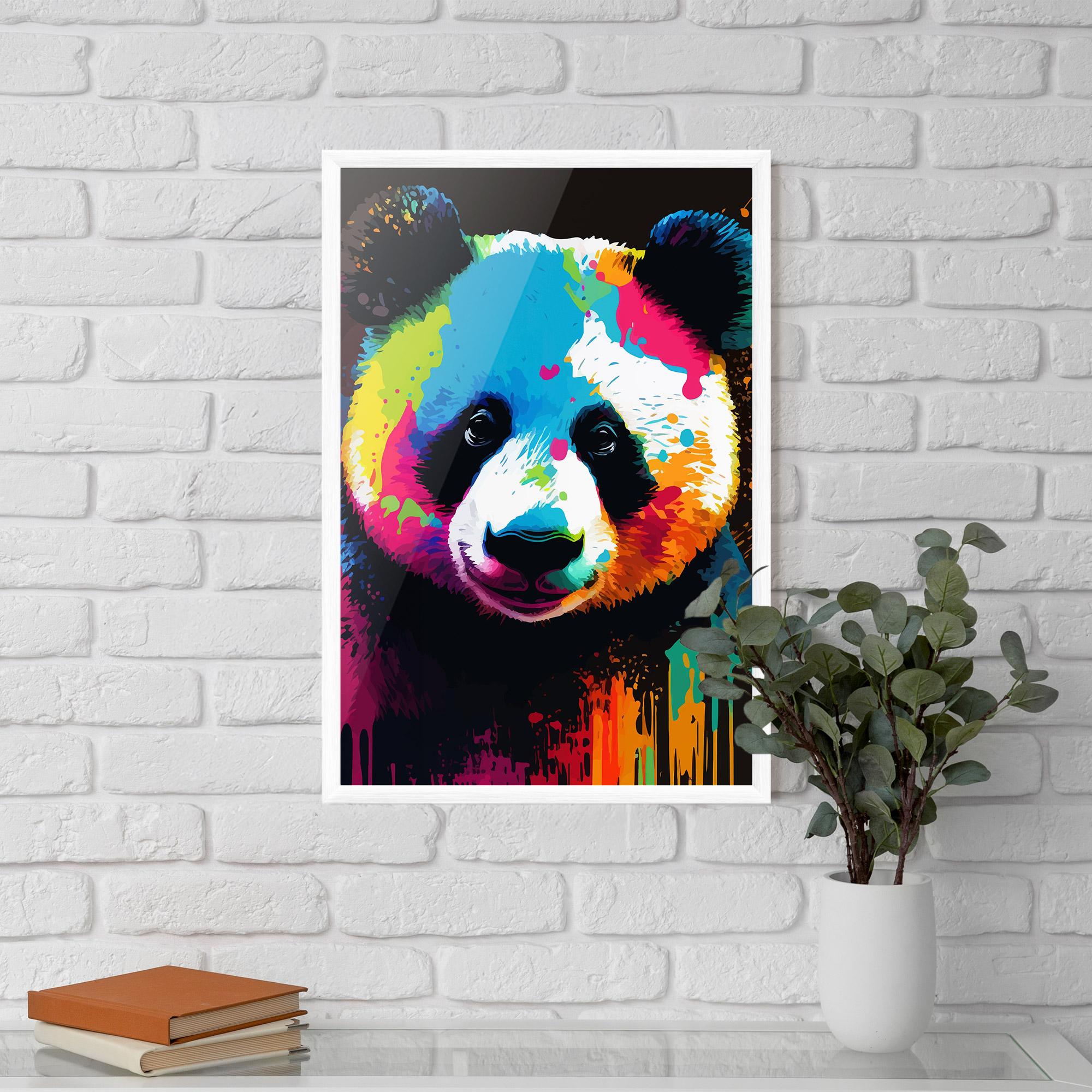 Plakat w Ramie Panda Color Art mockup 5