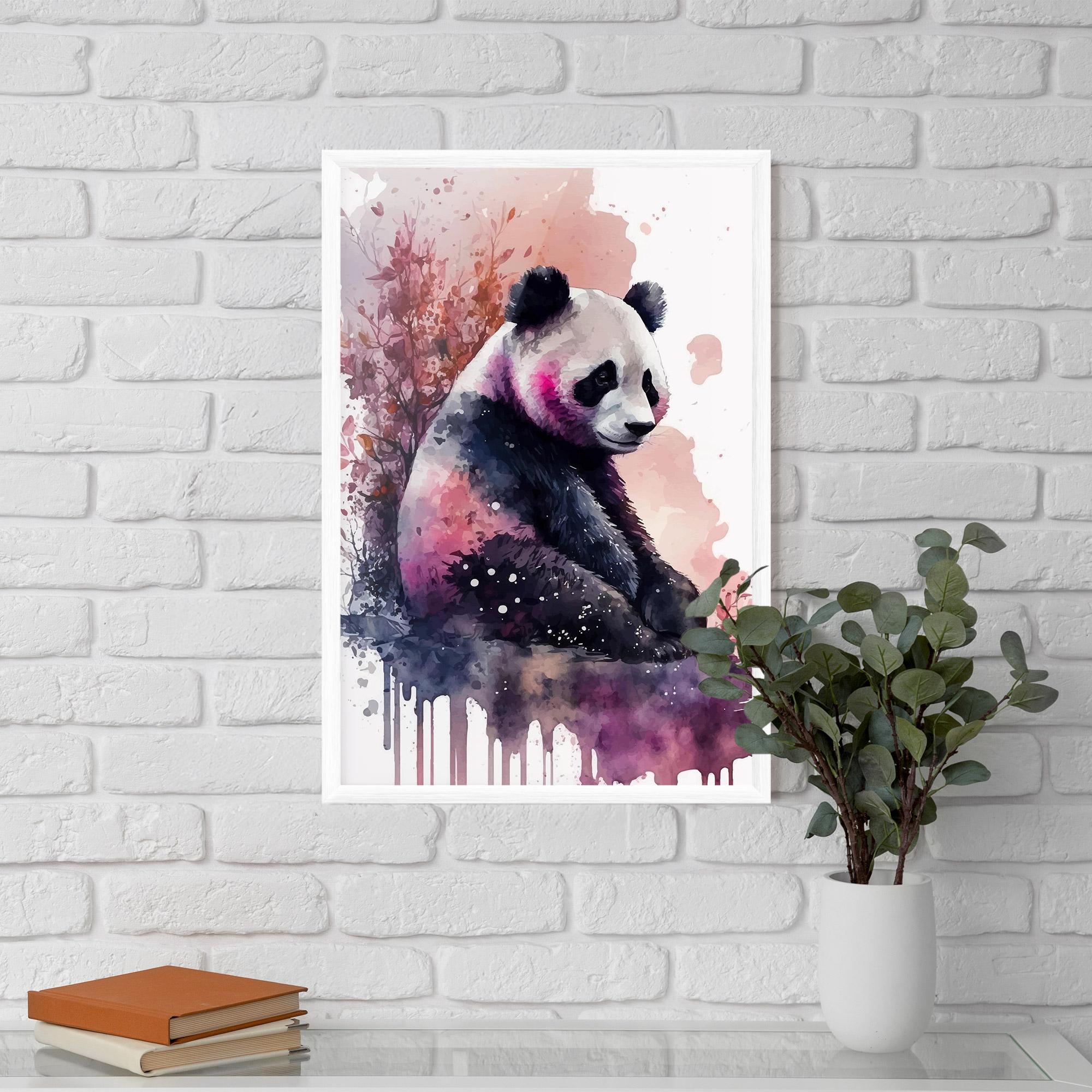 Plakat w Ramie Purple Panda Art mockup 5