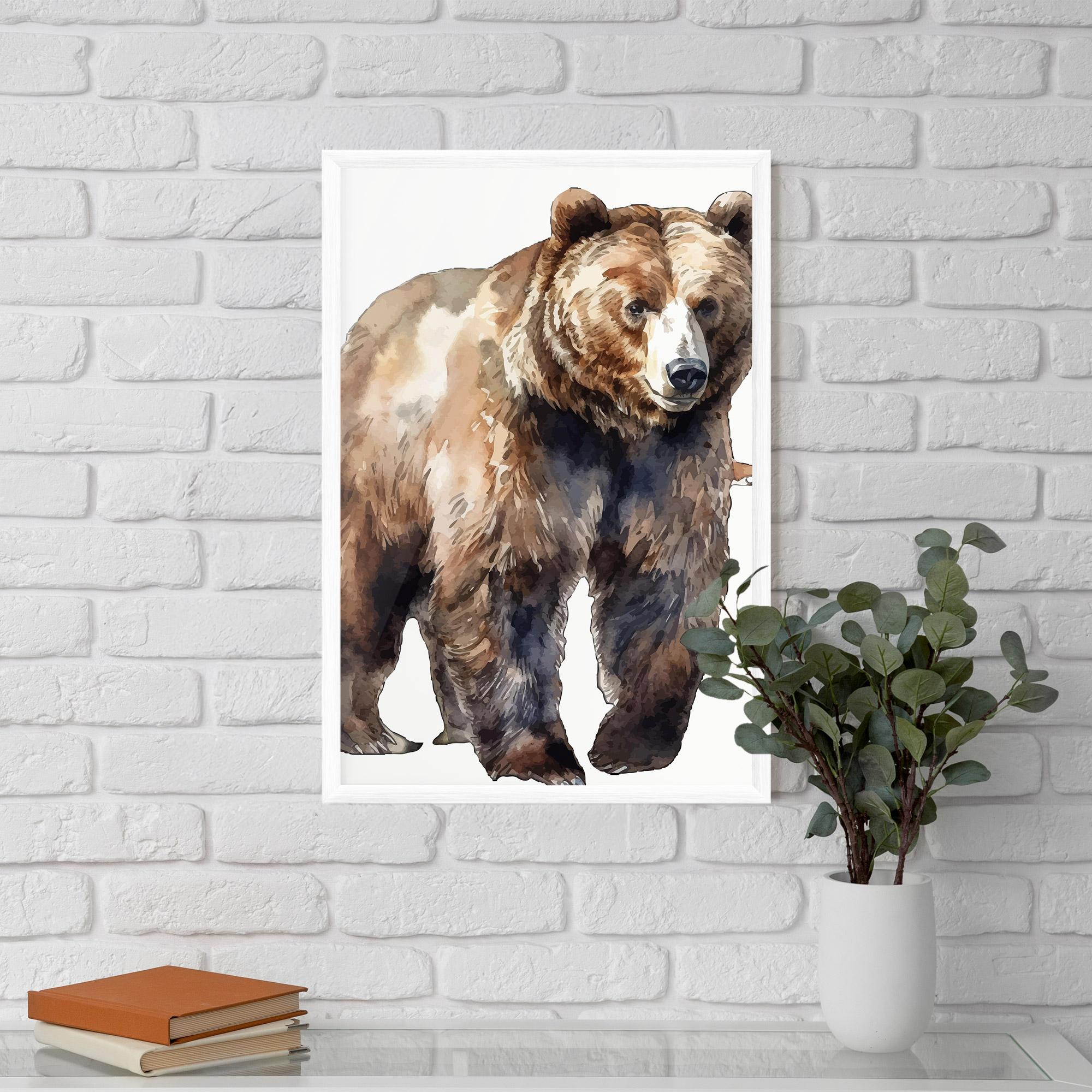 Plakat w Ramie Watercolor Bear Art mockup 5