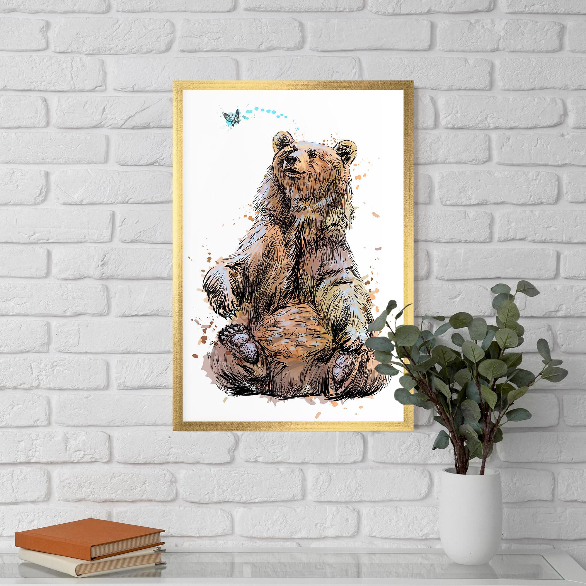 Plakat w Ramie Butterfly Bear mockup 5