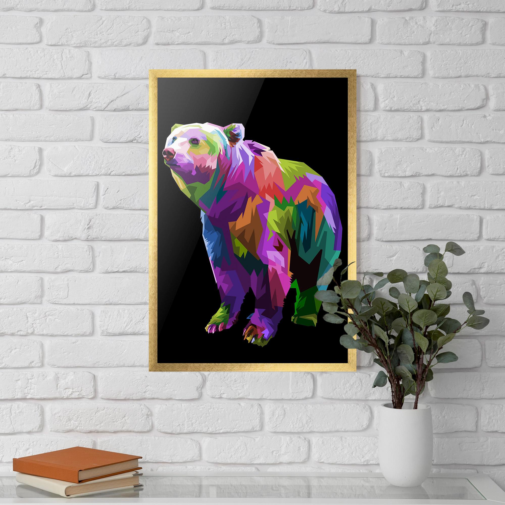 Plakat w Ramie Colorful Icebear mockup 5