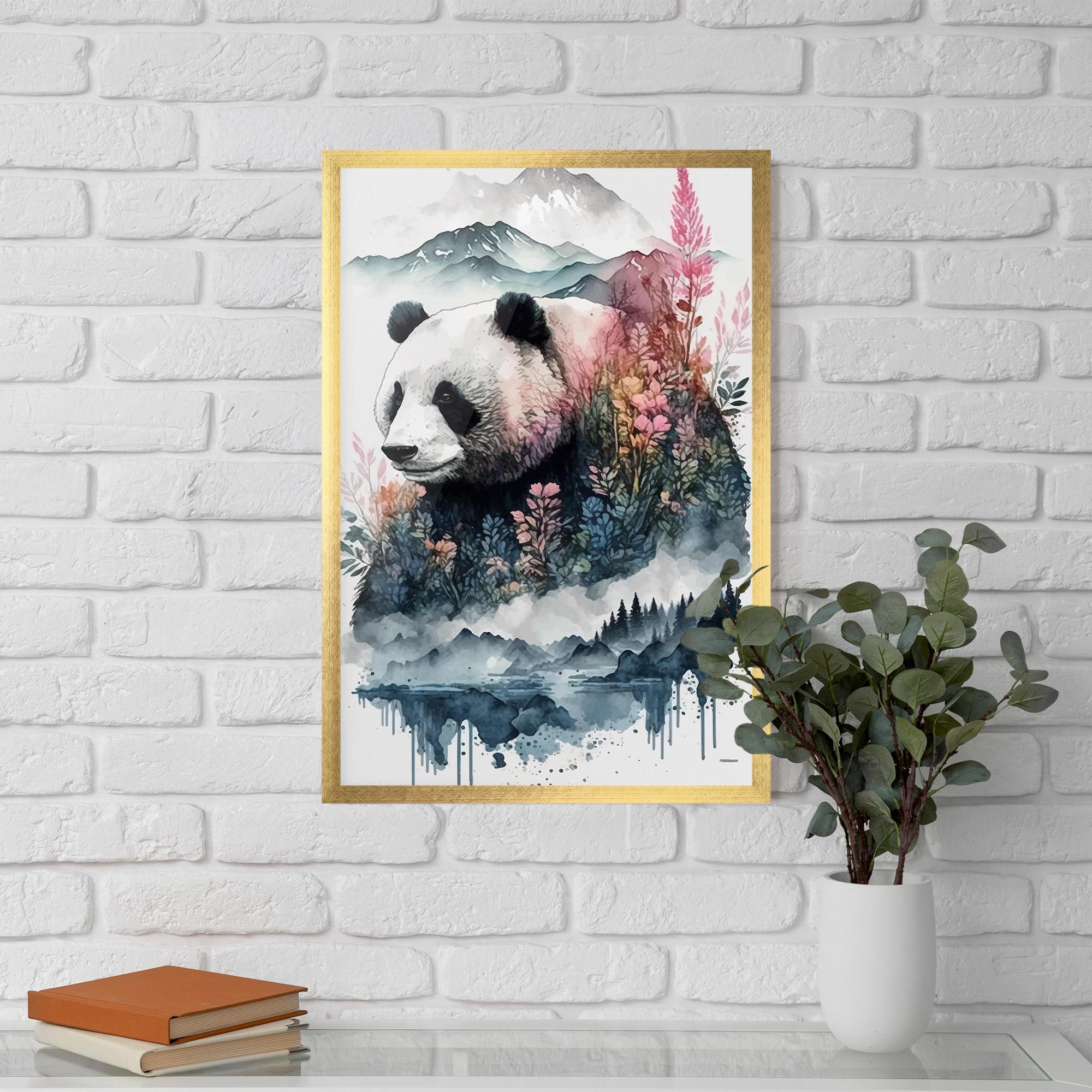 Plakat w Ramie Panda Art mockup 5