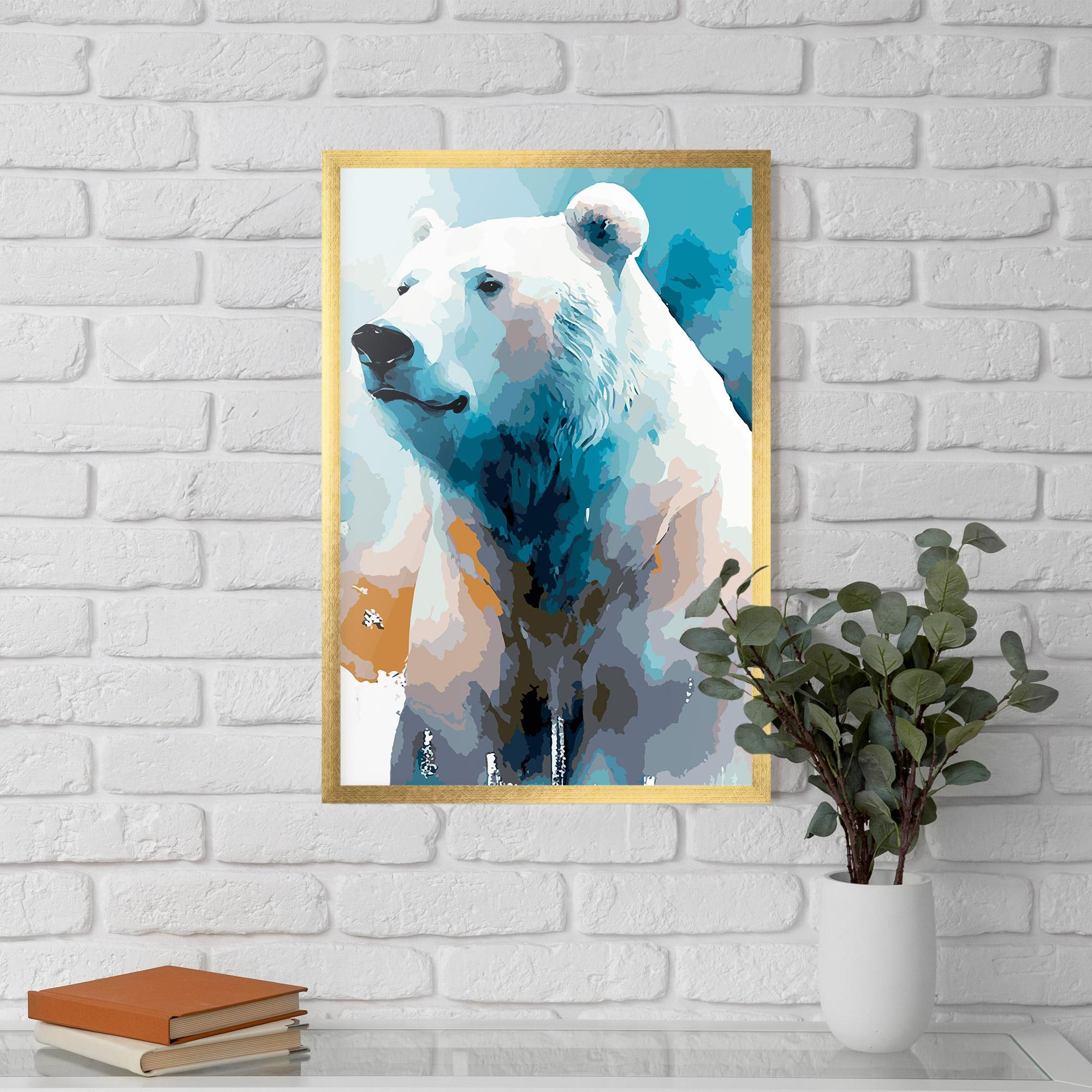 Plakat w Ramie Polar White Bear mockup 5