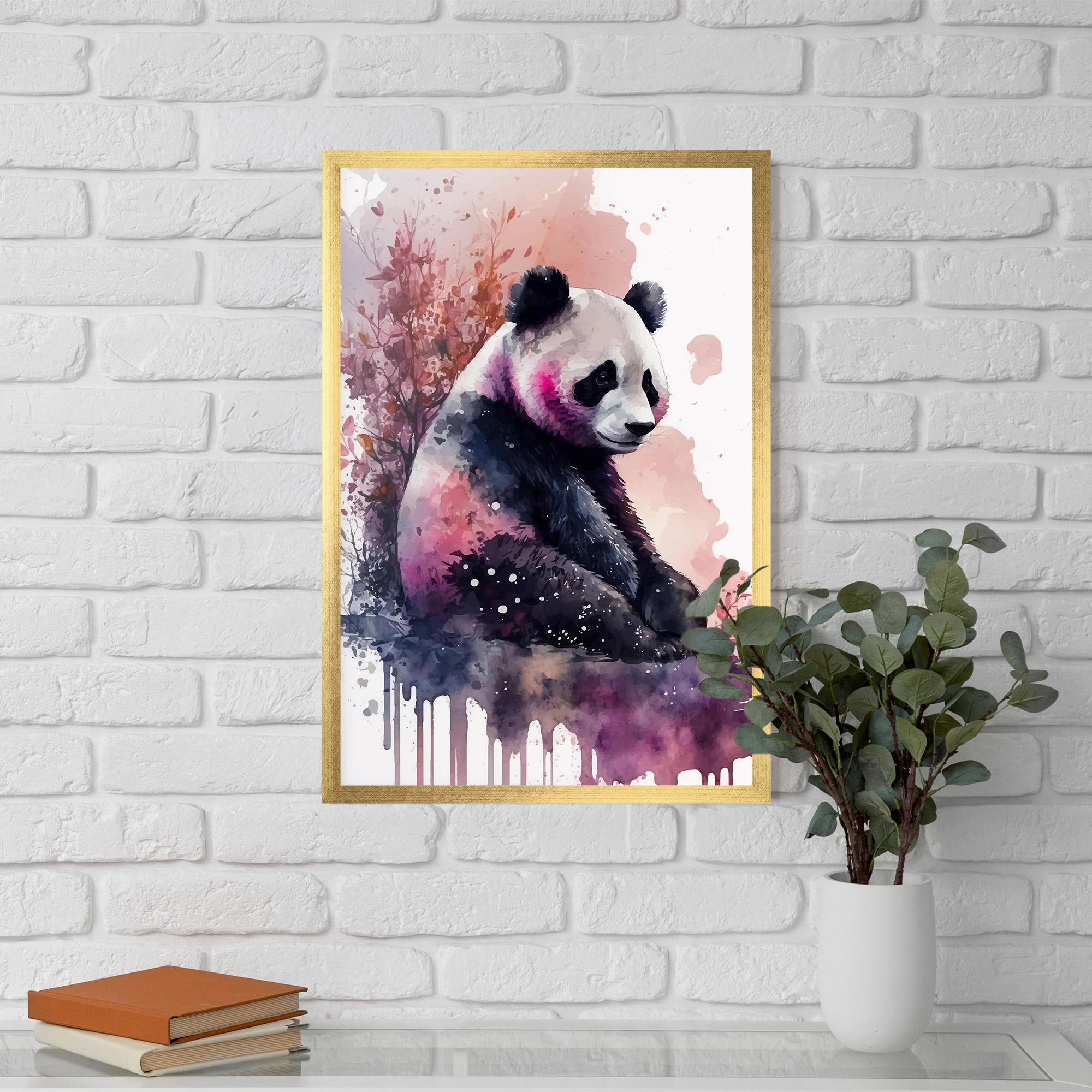 Plakat w Ramie Purple Panda Art mockup 5