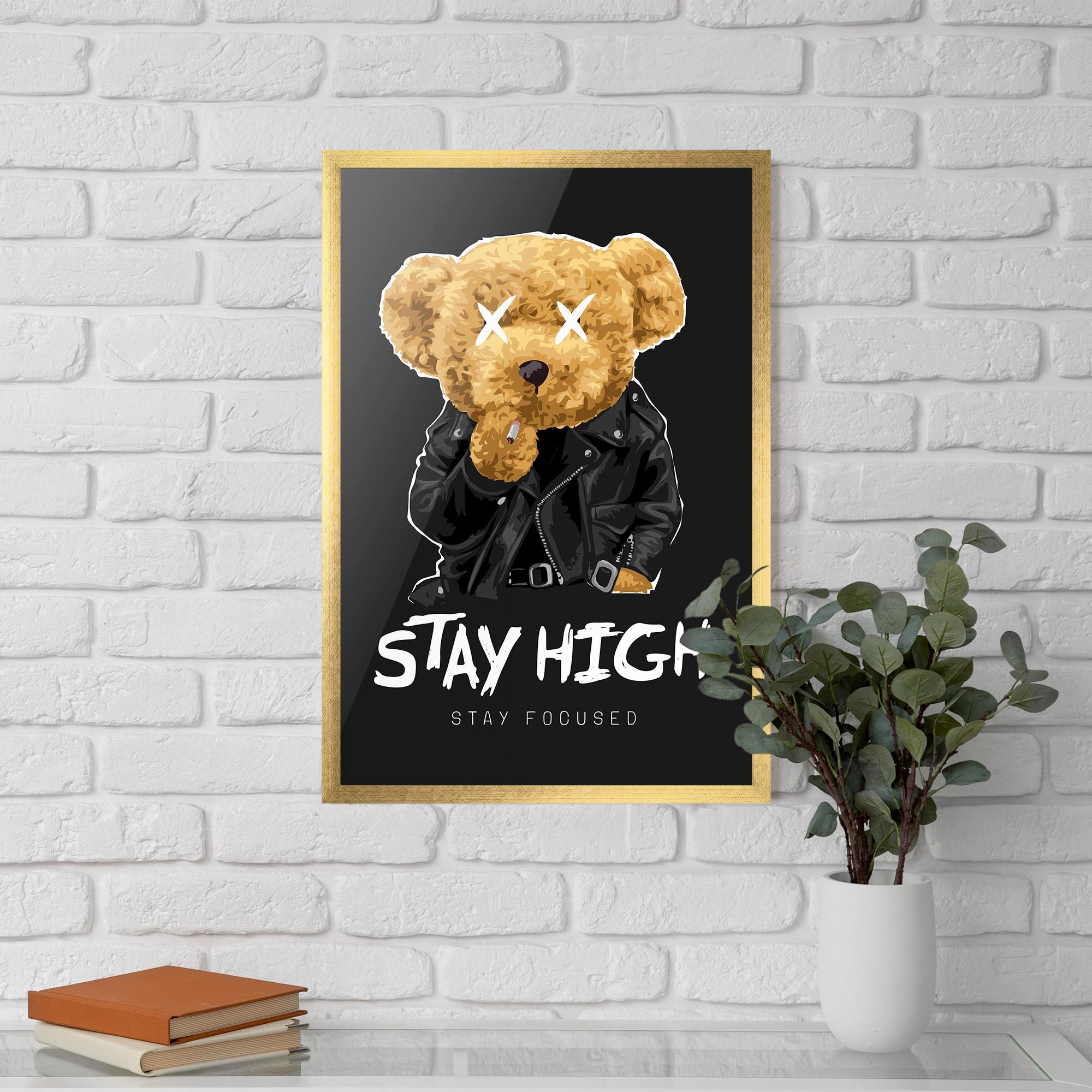 Plakat w Ramie Stay High mockup 5