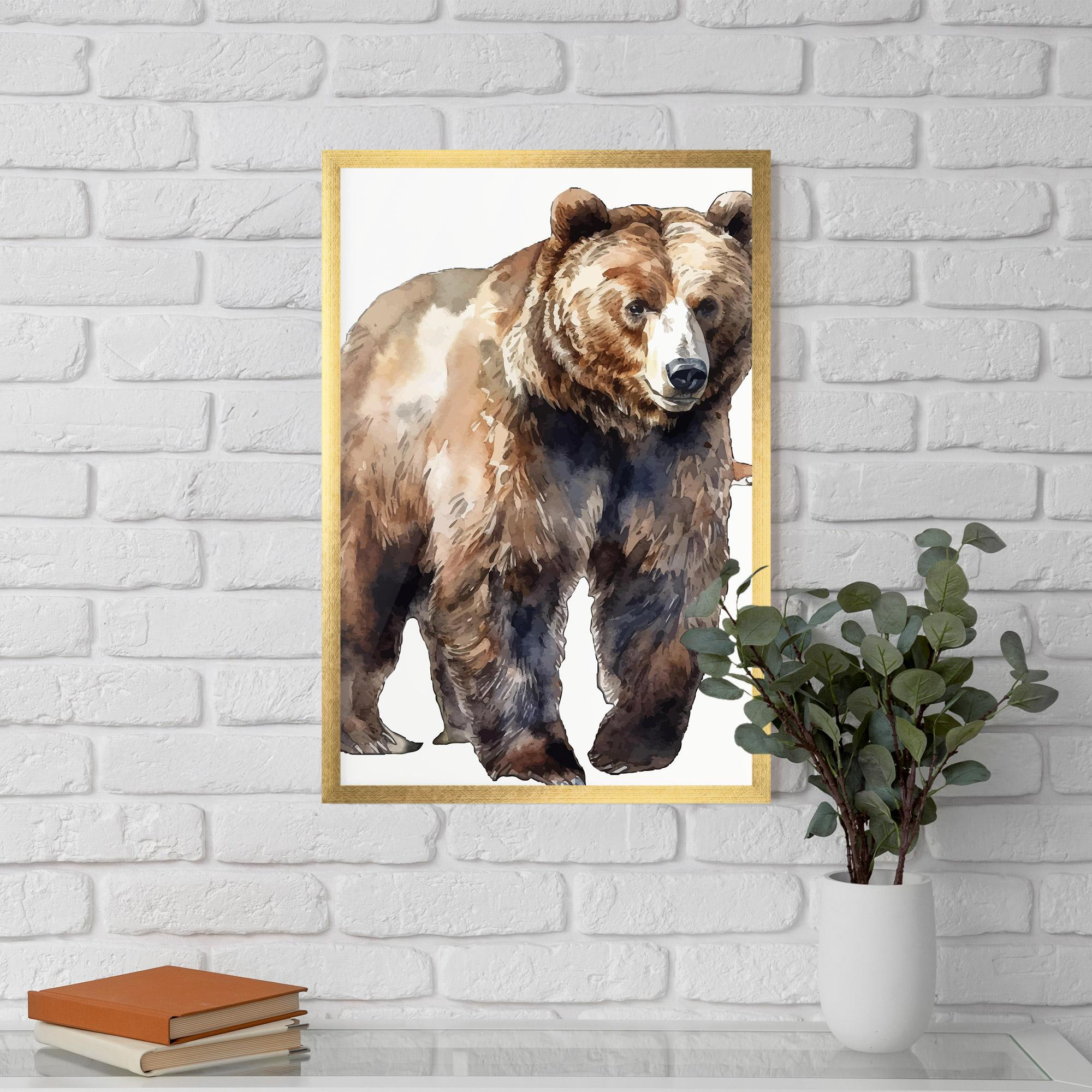 Plakat w Ramie Watercolor Bear Art mockup 5