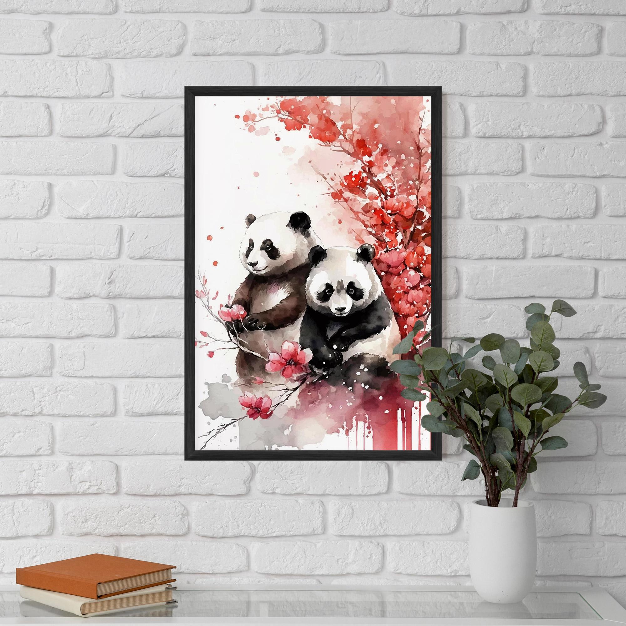 Plakat w Ramie Blossom Panda mockup 5