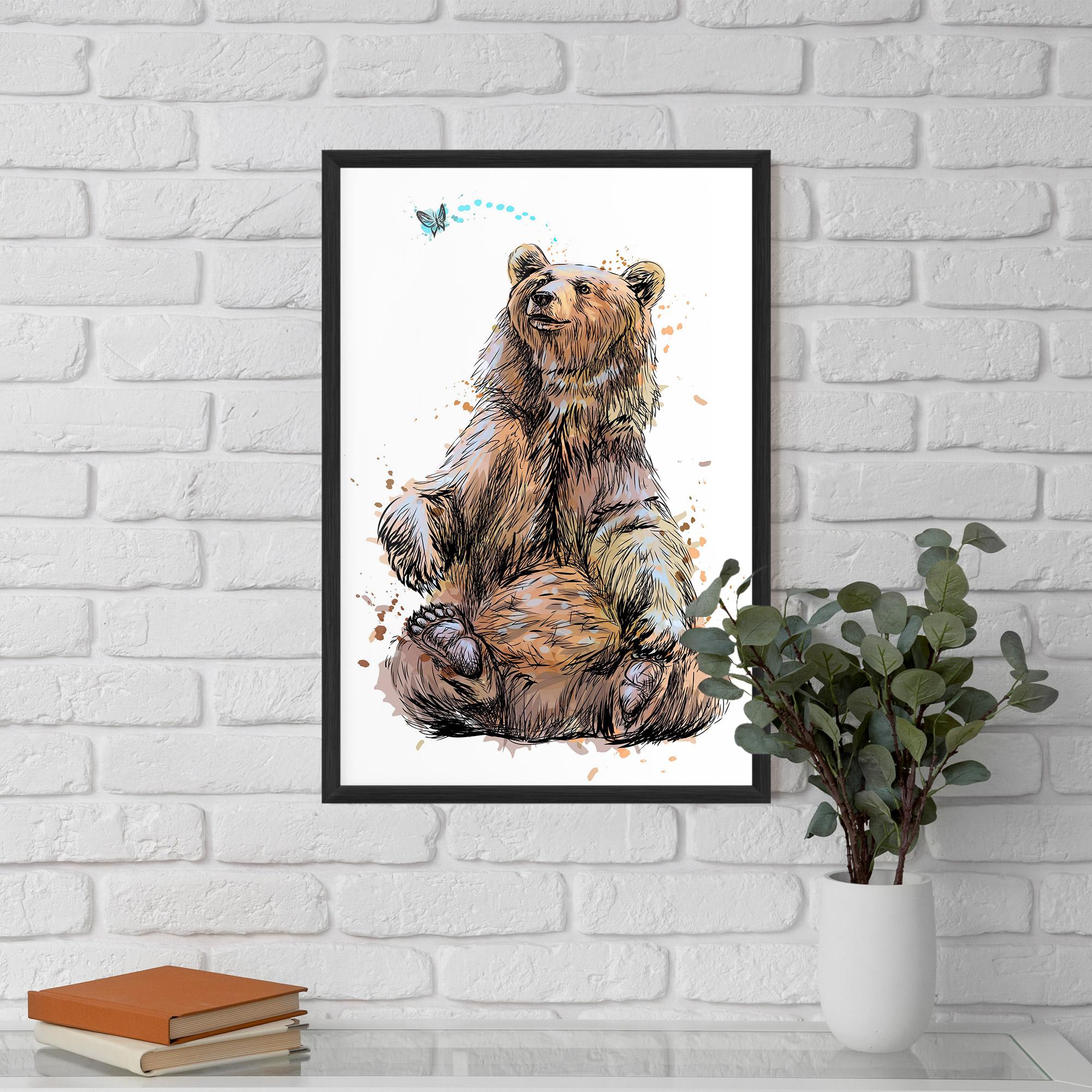 Plakat w Ramie Butterfly Bear mockup 5