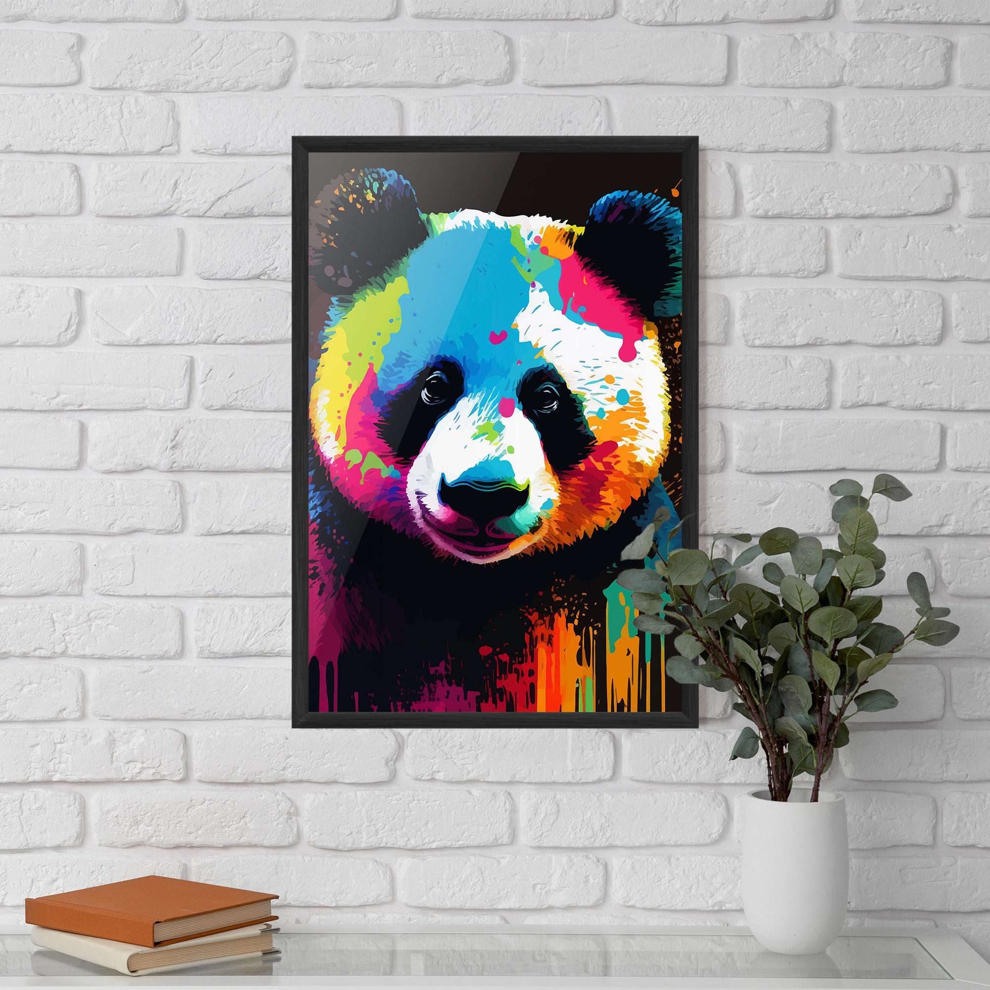 Plakat w Ramie Panda Color Art mockup 5