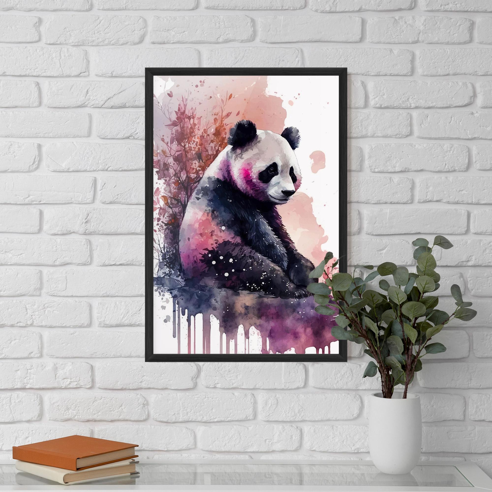 Plakat w Ramie Purple Panda Art mockup 5
