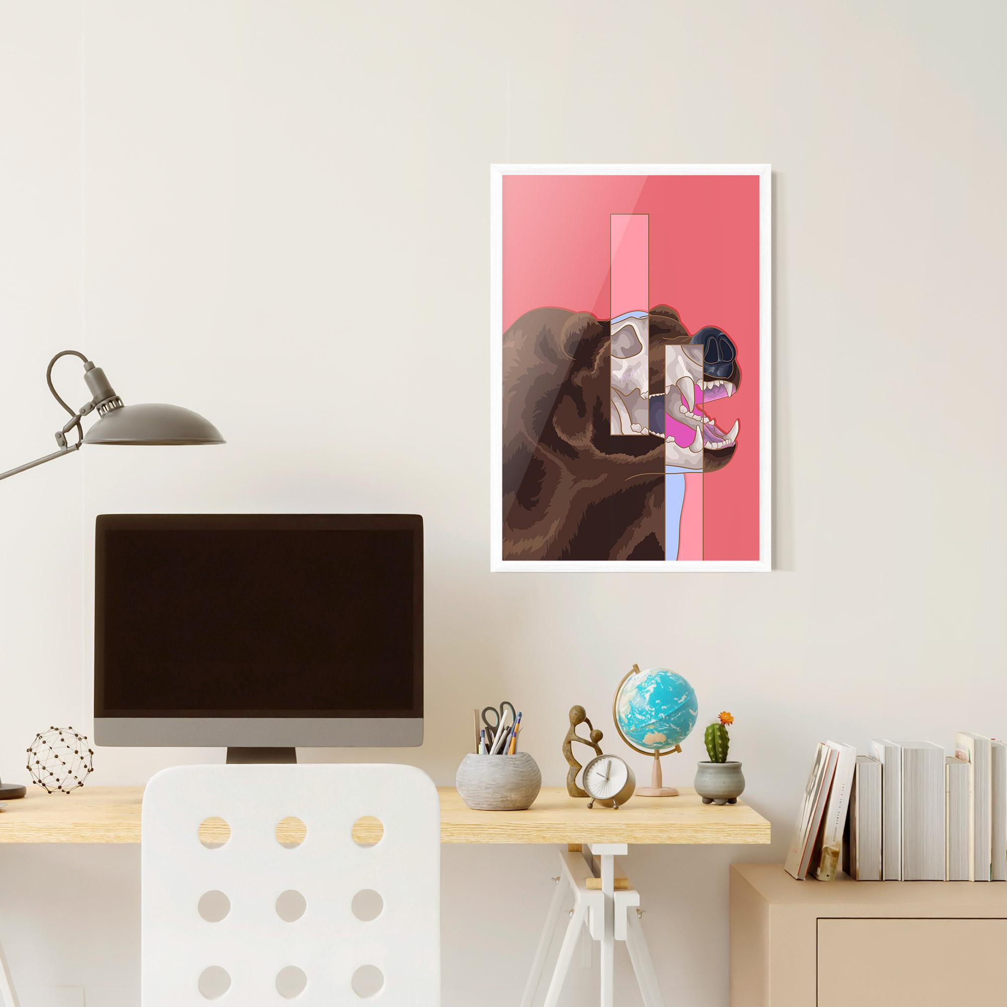 Plakat w Ramie Bear Bone Art mockup 6