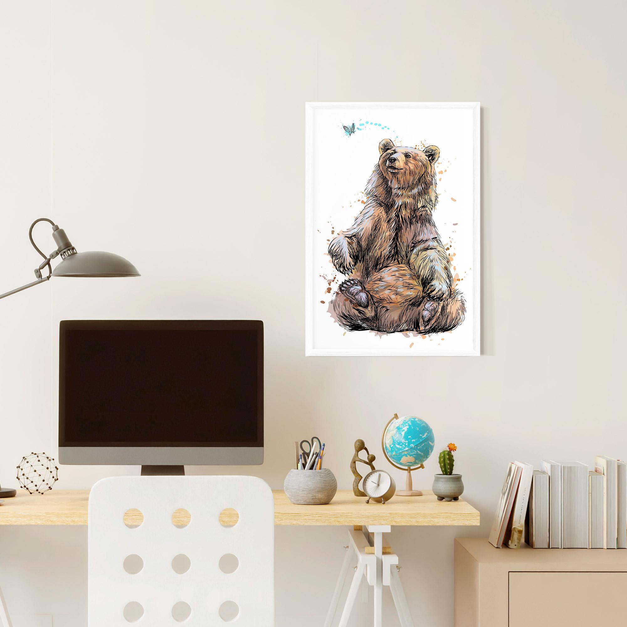 Plakat w Ramie Butterfly Bear mockup 6