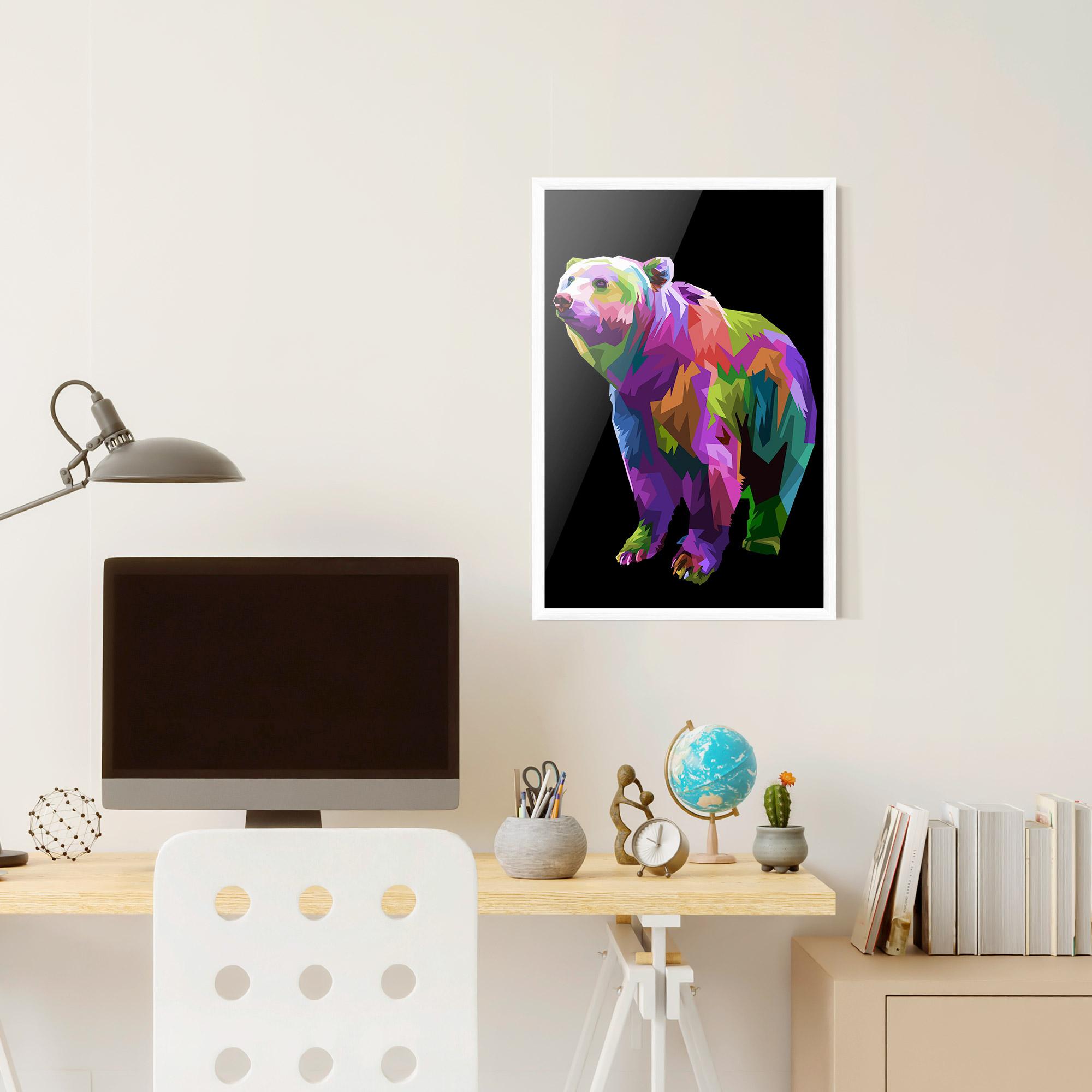 Plakat w Ramie Colorful Icebear mockup 6