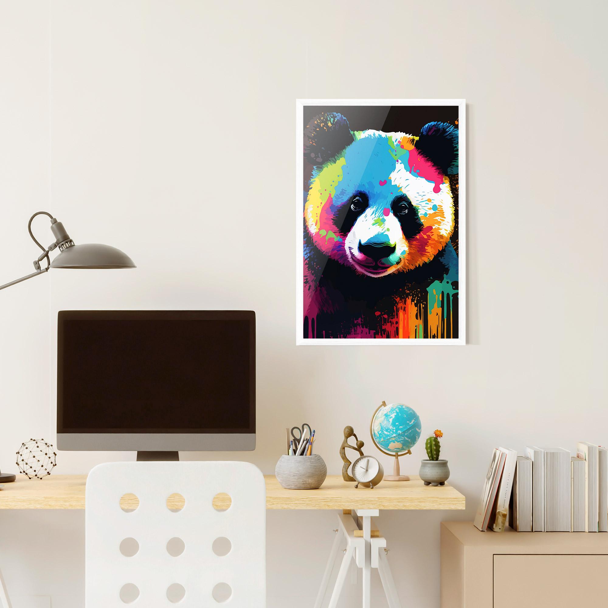 Plakat w Ramie Panda Color Art mockup 6