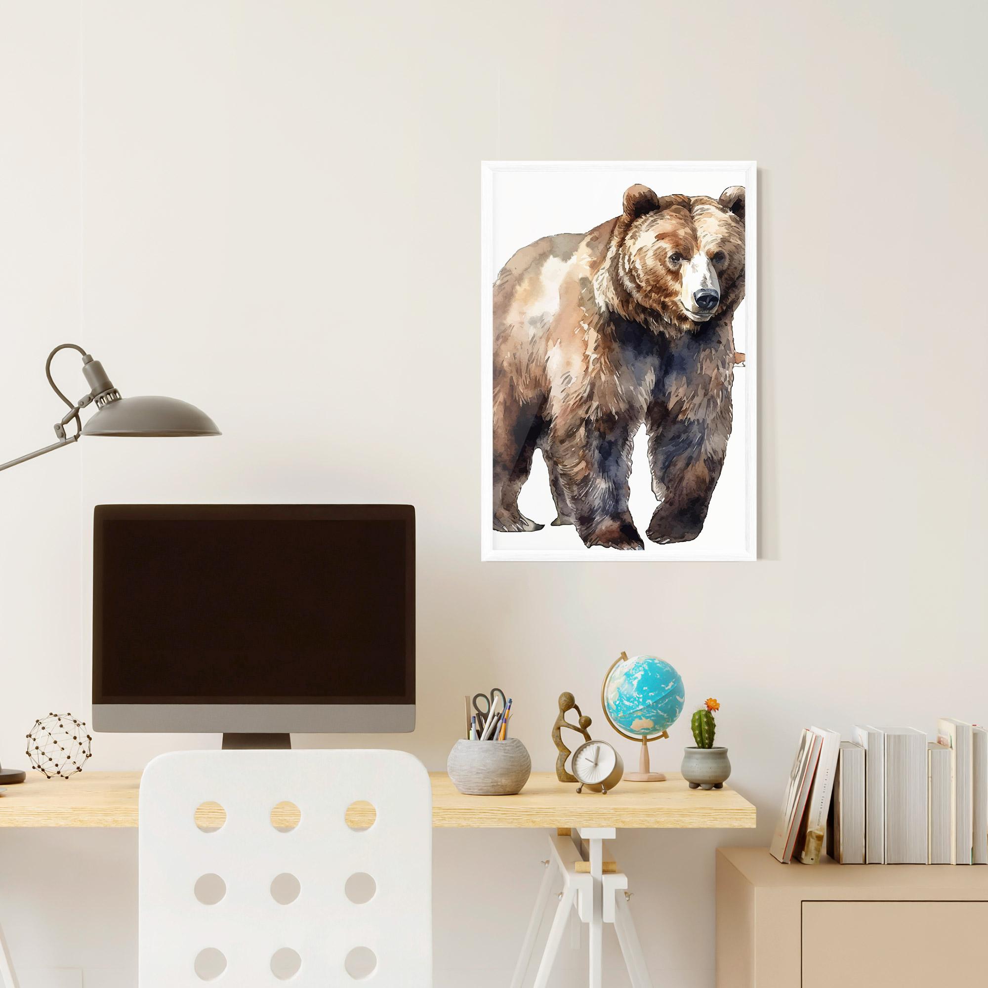 Plakat w Ramie Watercolor Bear Art mockup 6