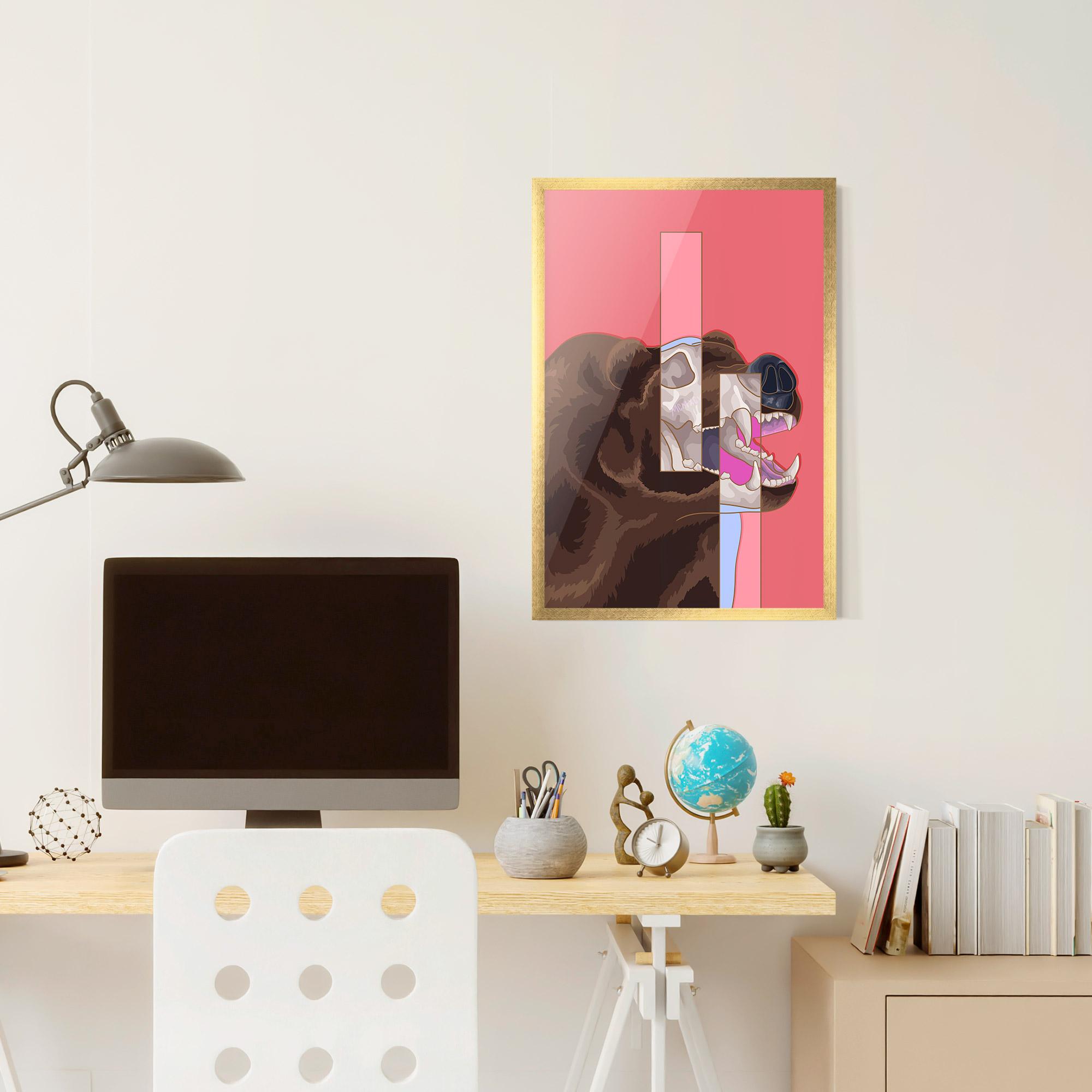 Plakat w Ramie Bear Bone Art mockup 6