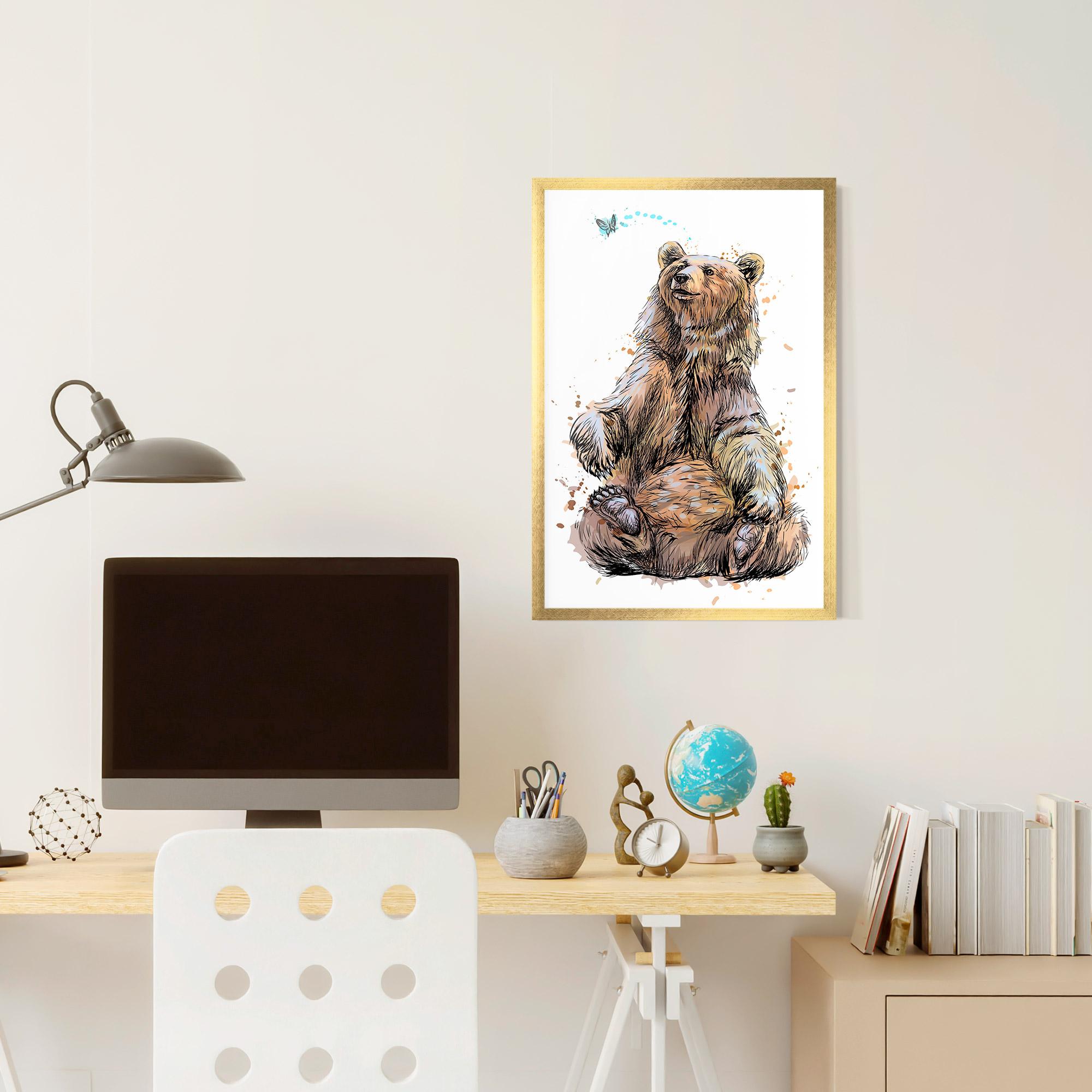 Plakat w Ramie Butterfly Bear mockup 6