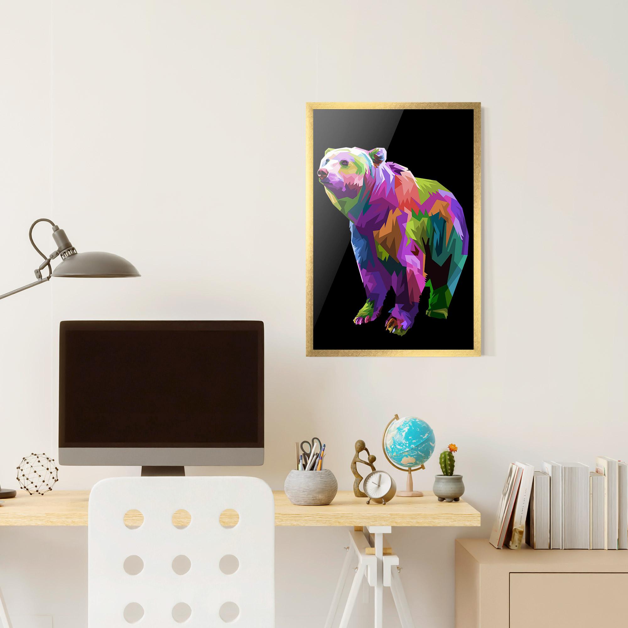 Plakat w Ramie Colorful Icebear mockup 6