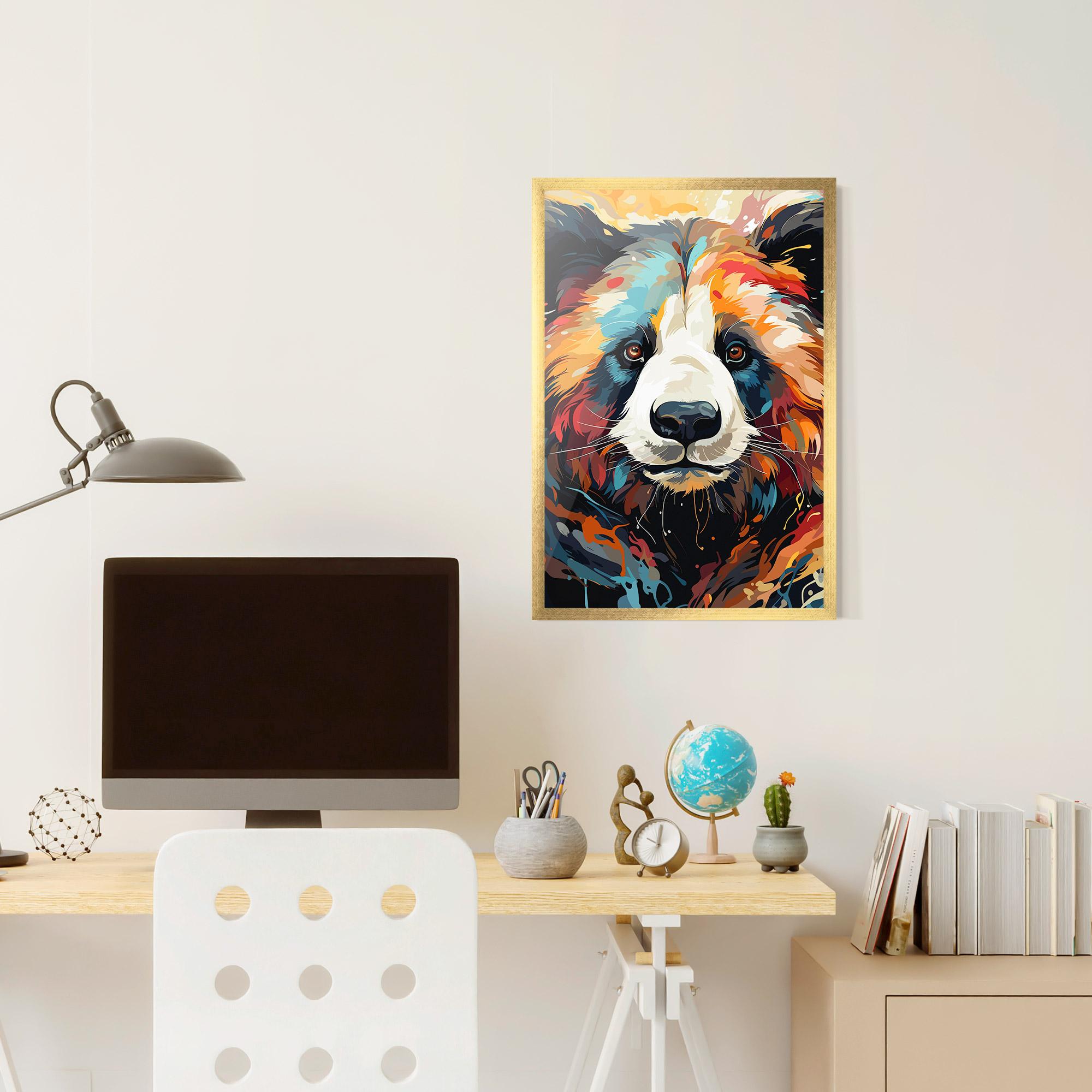 Plakat w Ramie Cream Color Bear mockup 6