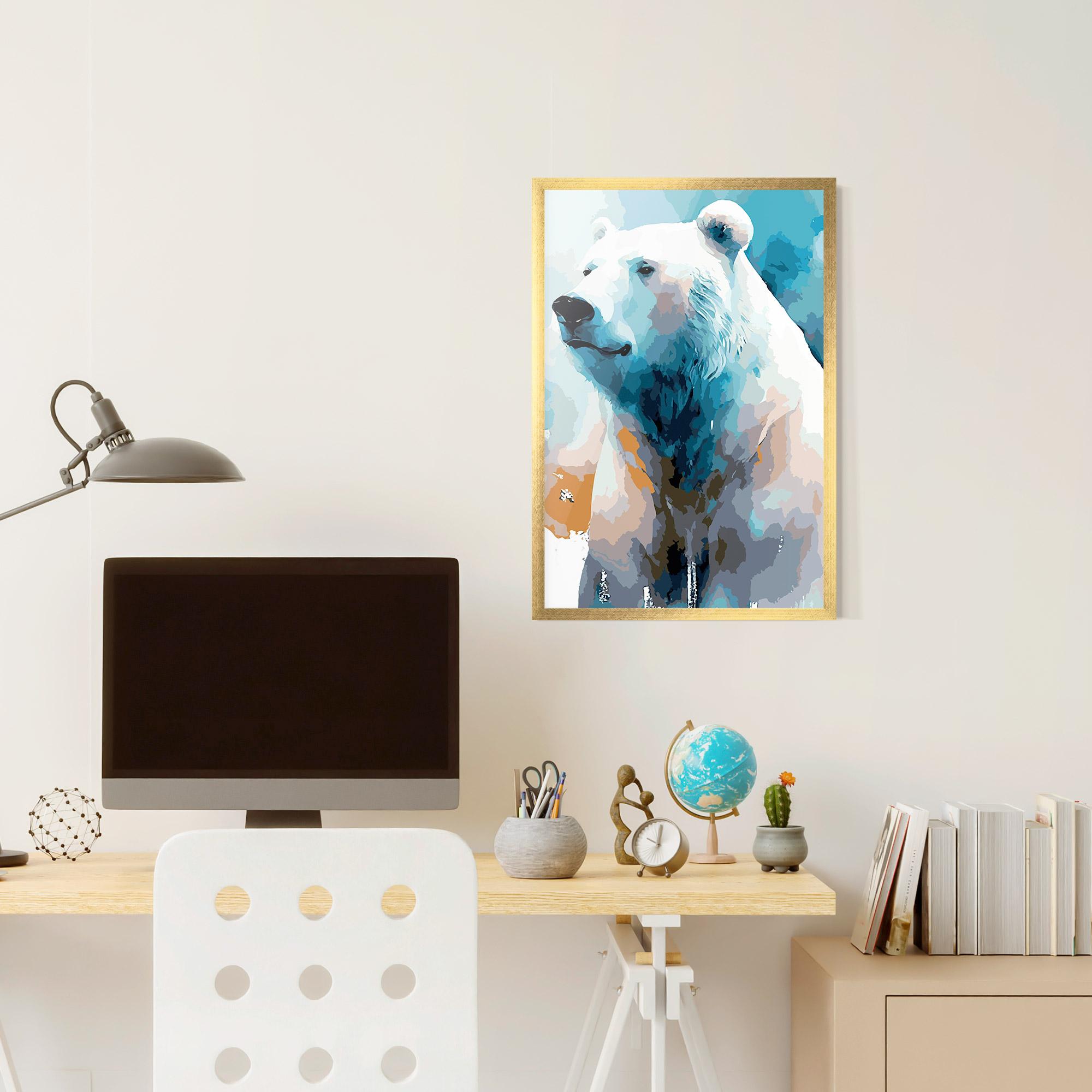 Plakat w Ramie Polar White Bear mockup 6