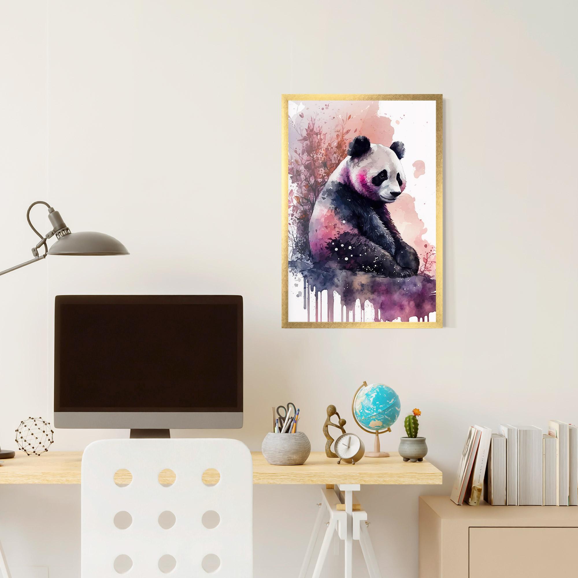 Plakat w Ramie Purple Panda Art mockup 6