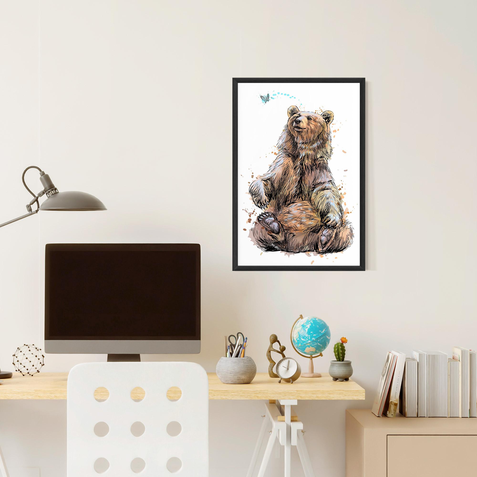 Plakat w Ramie Butterfly Bear mockup 6