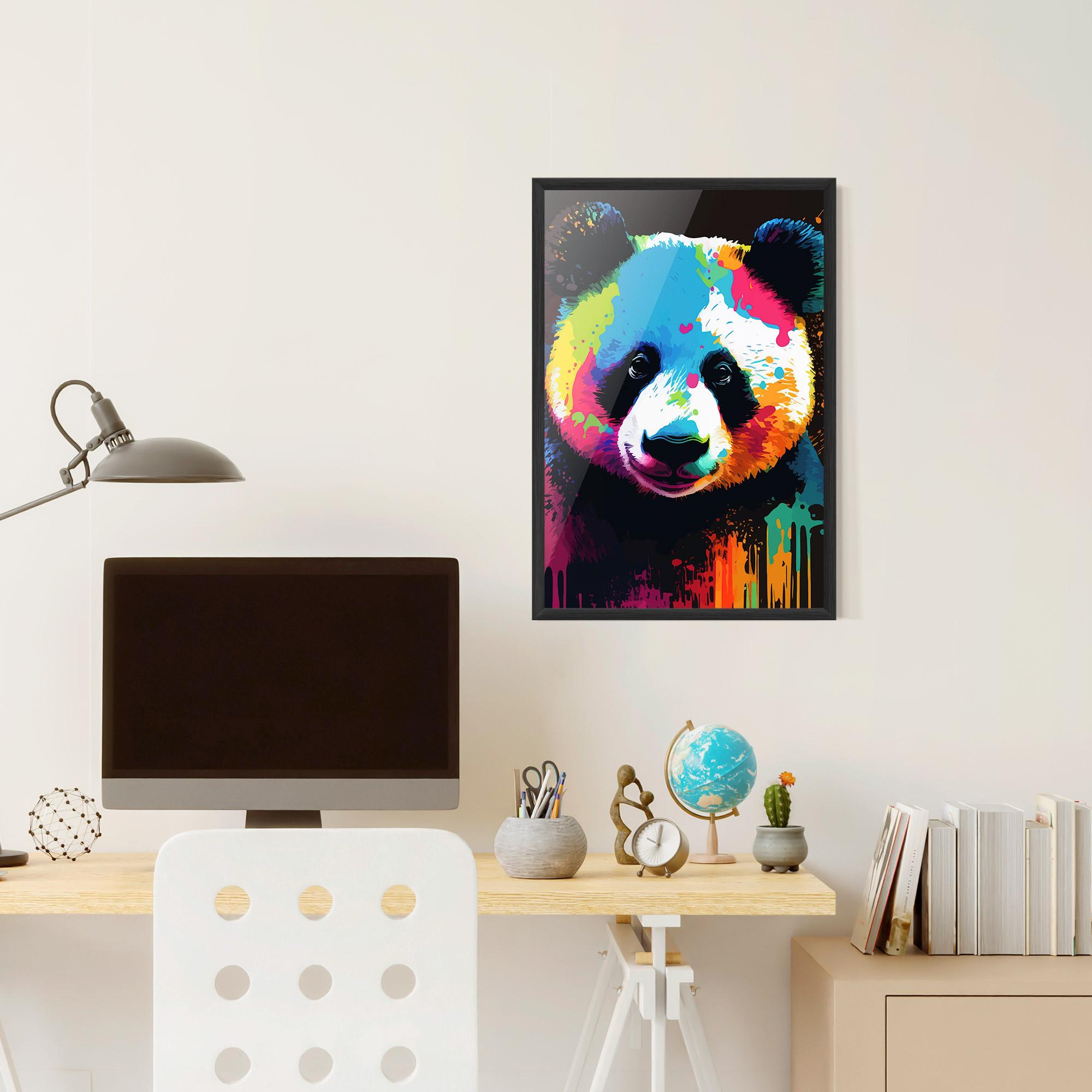 Plakat w Ramie Panda Color Art mockup 6
