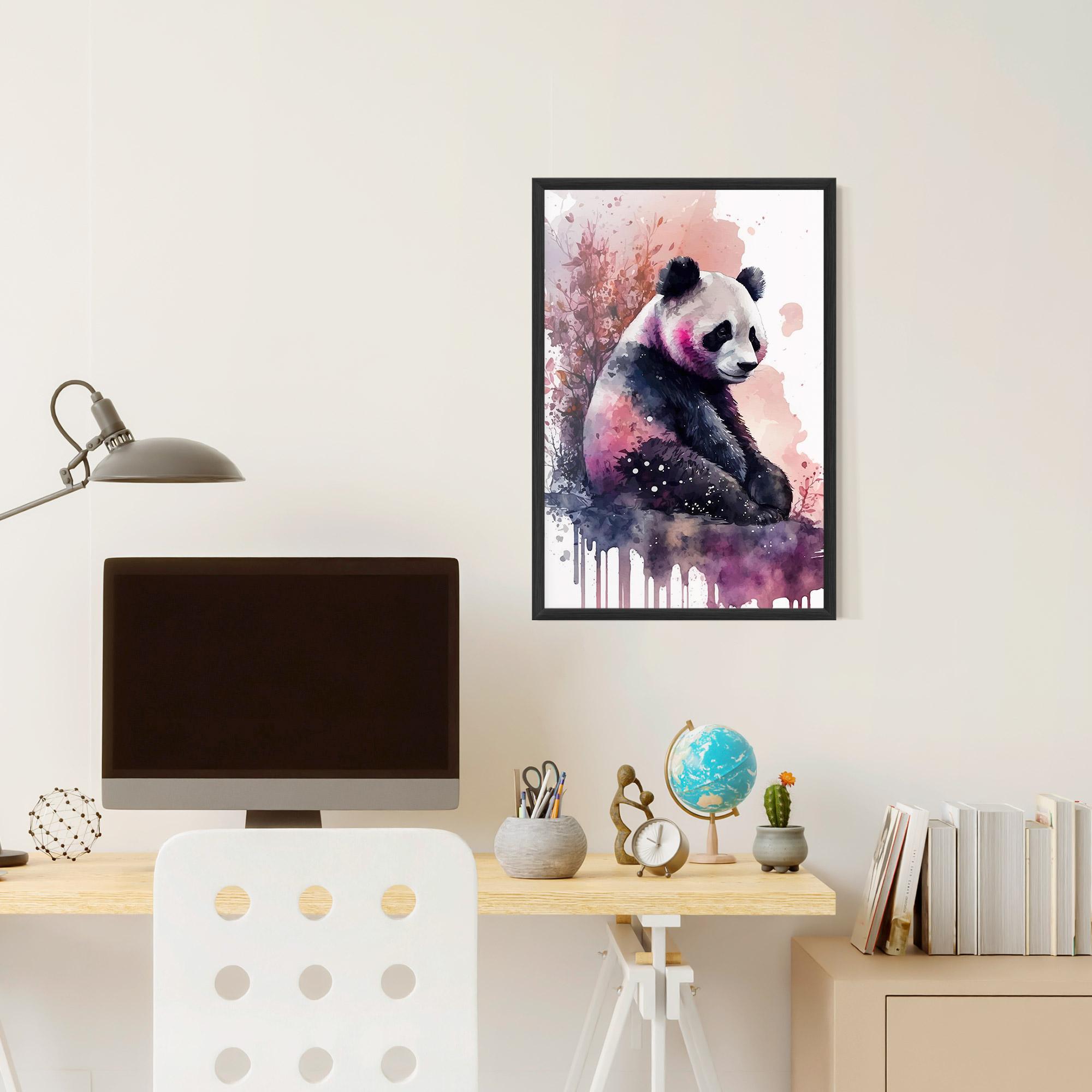 Plakat w Ramie Purple Panda Art mockup 6