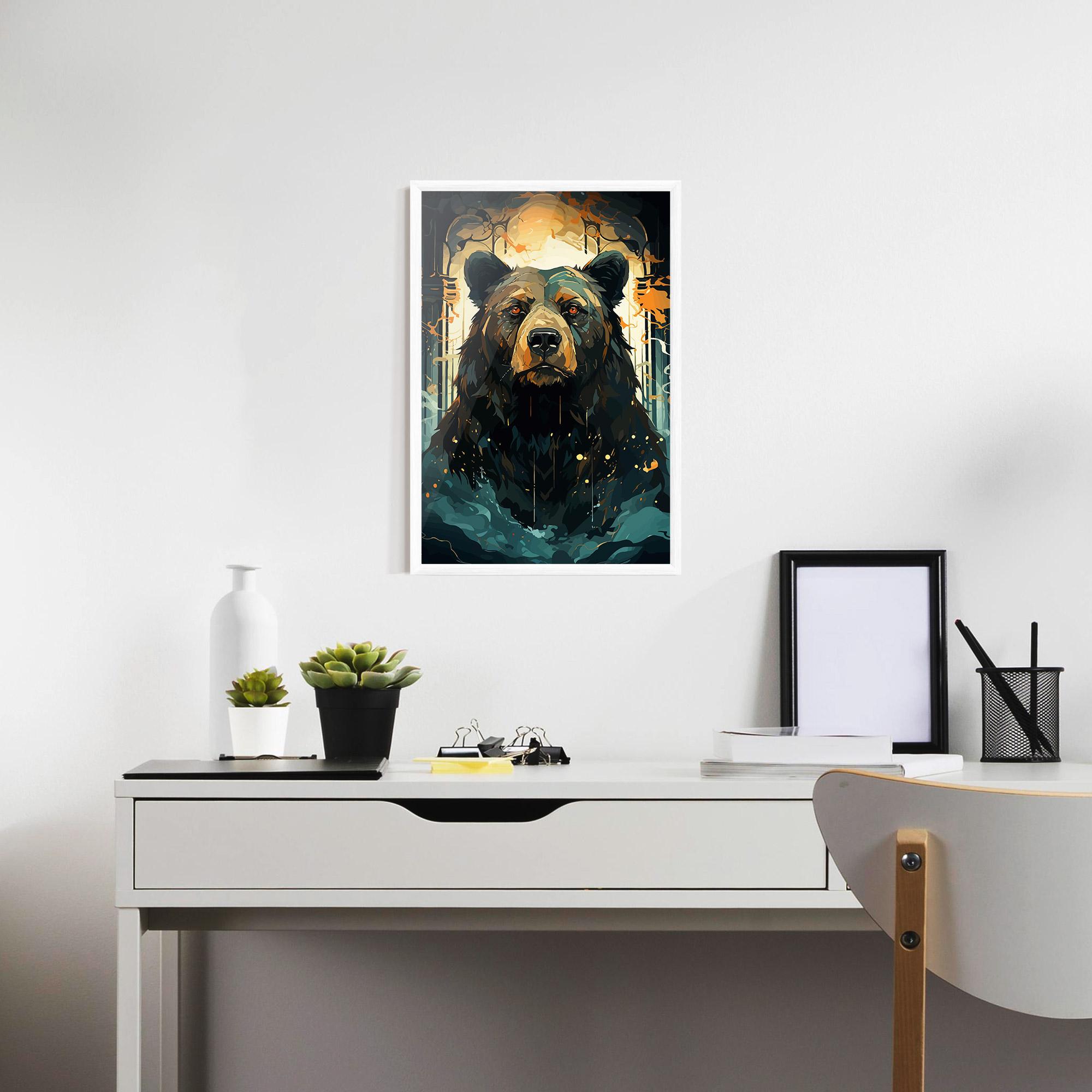 Plakat w Ramie Brown Bear Art mockup 7