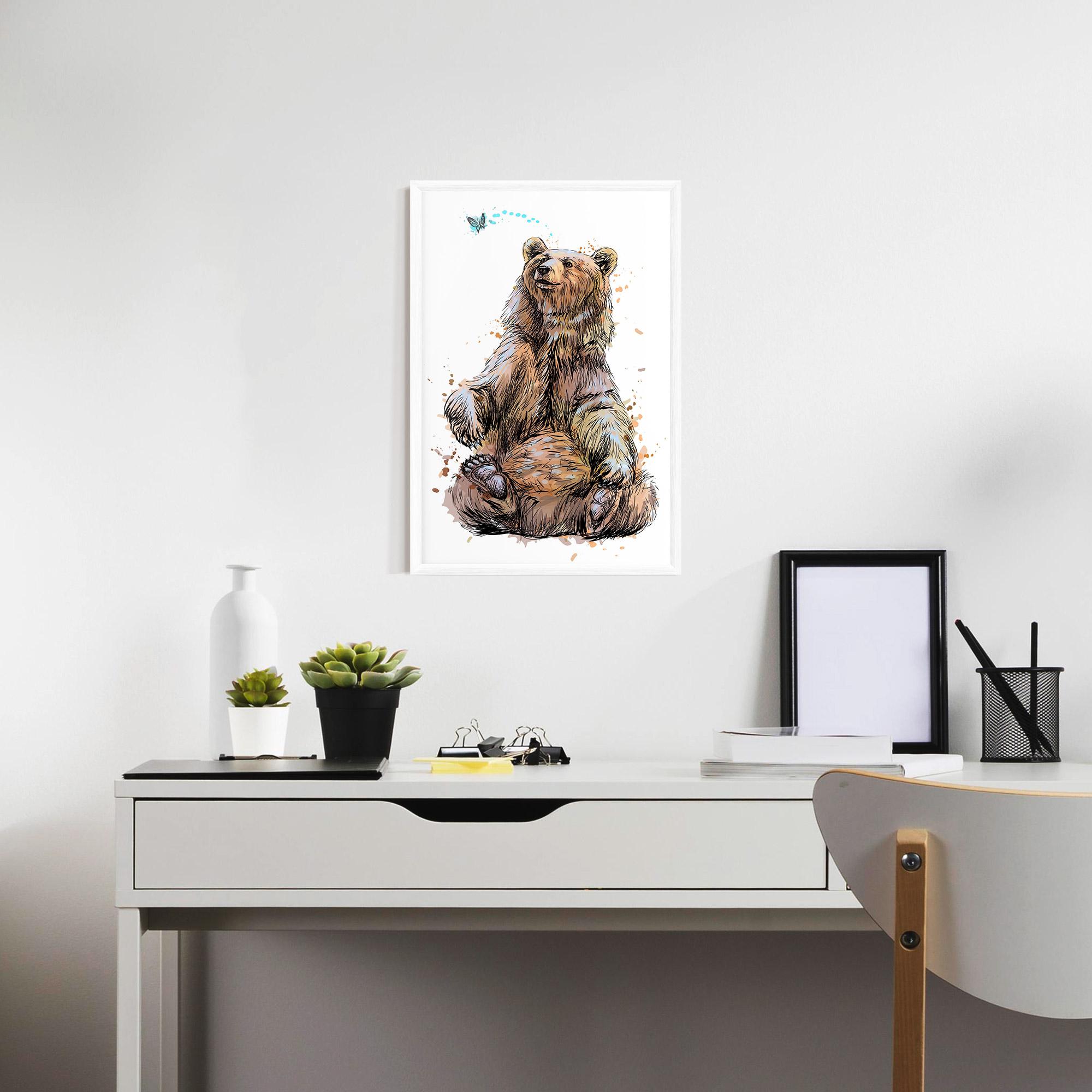 Plakat w Ramie Butterfly Bear mockup 7