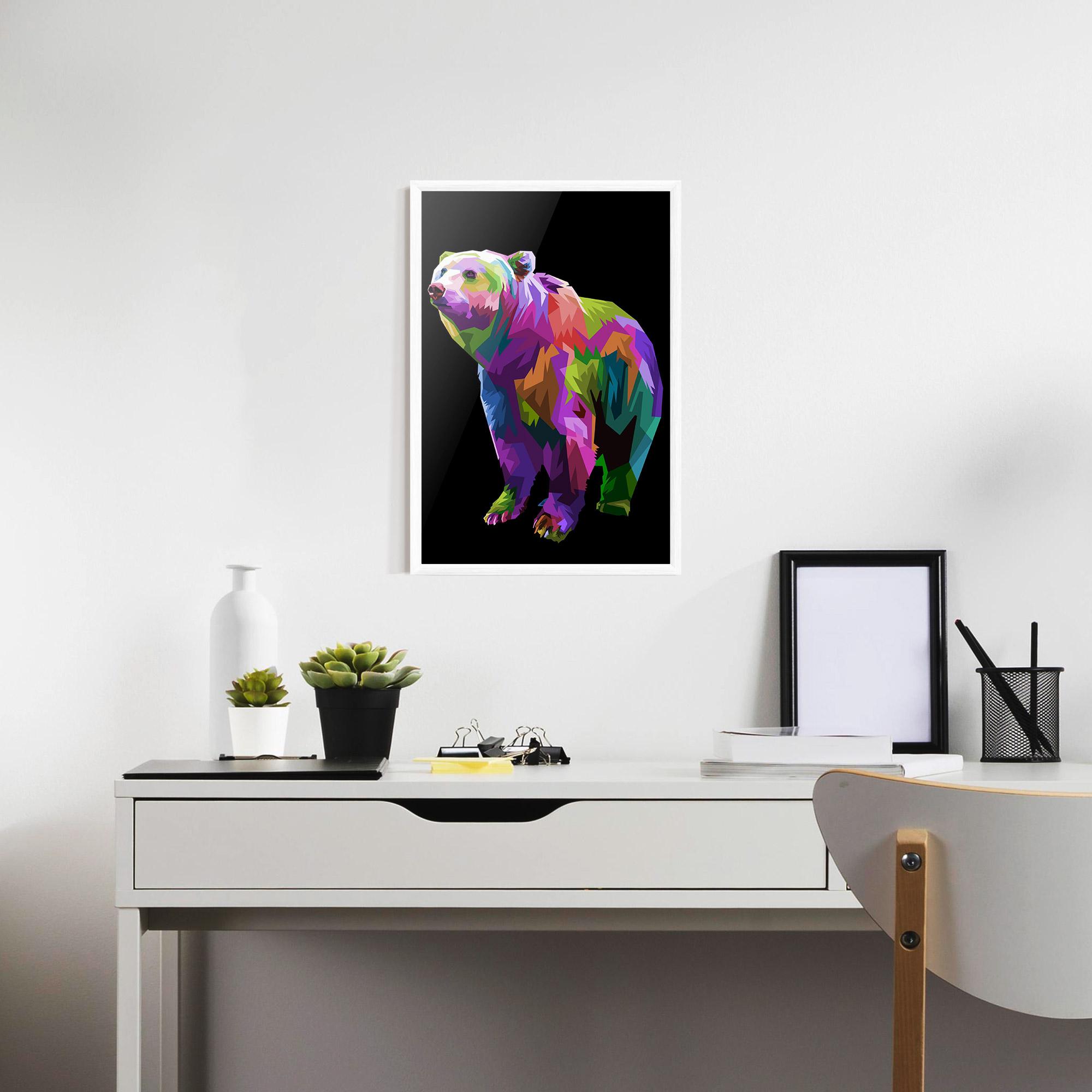 Plakat w Ramie Colorful Icebear mockup 7