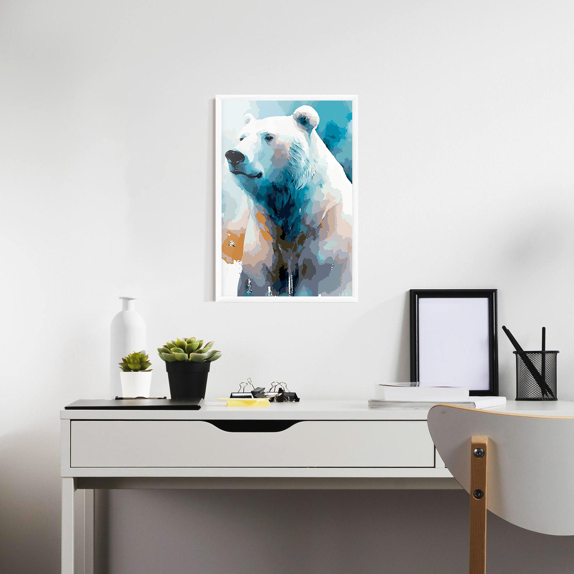 Plakat w Ramie Polar White Bear mockup 7