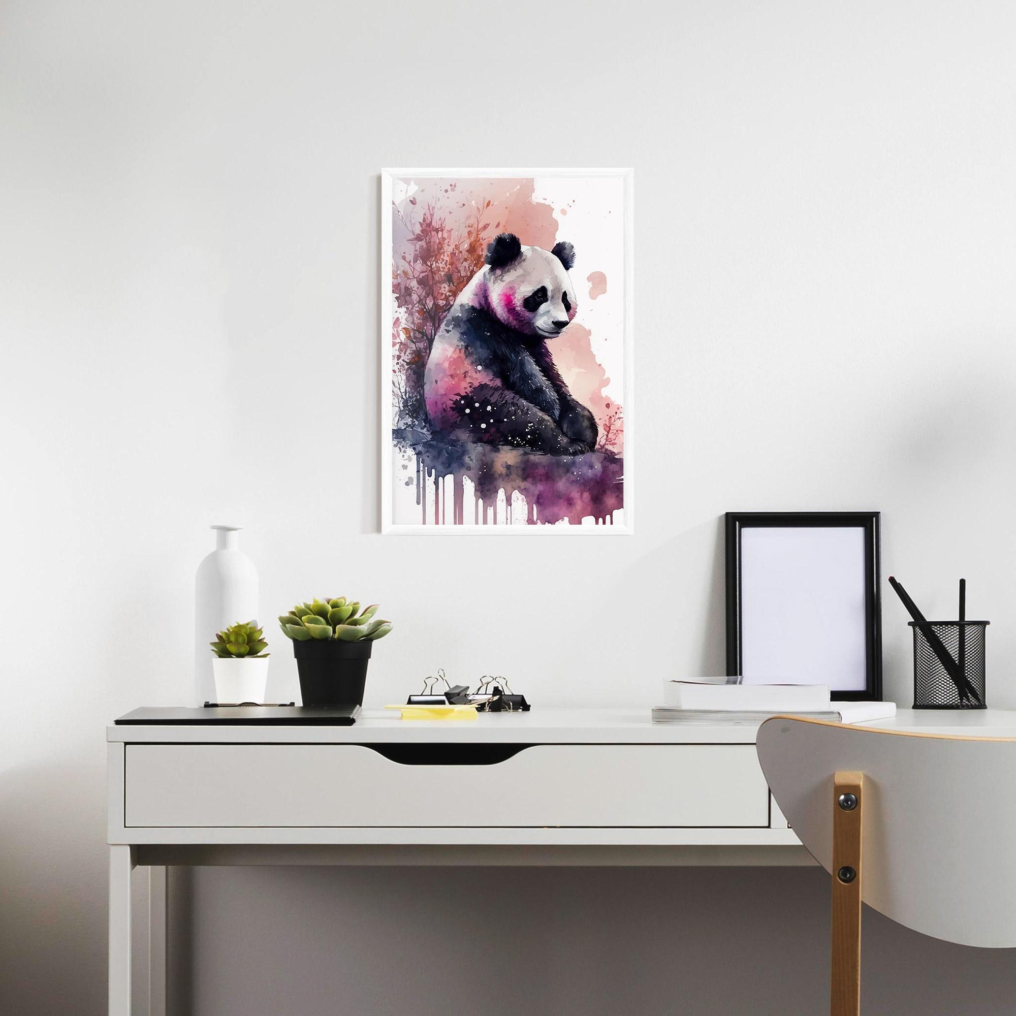 Plakat w Ramie Purple Panda Art mockup 7