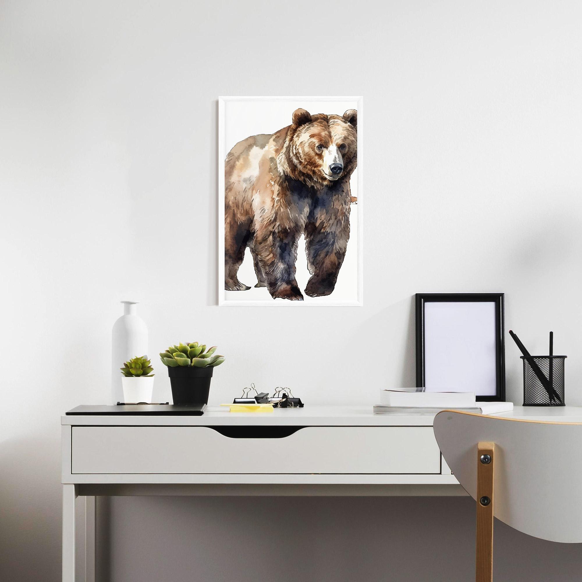 Plakat w Ramie Watercolor Bear Art mockup 7