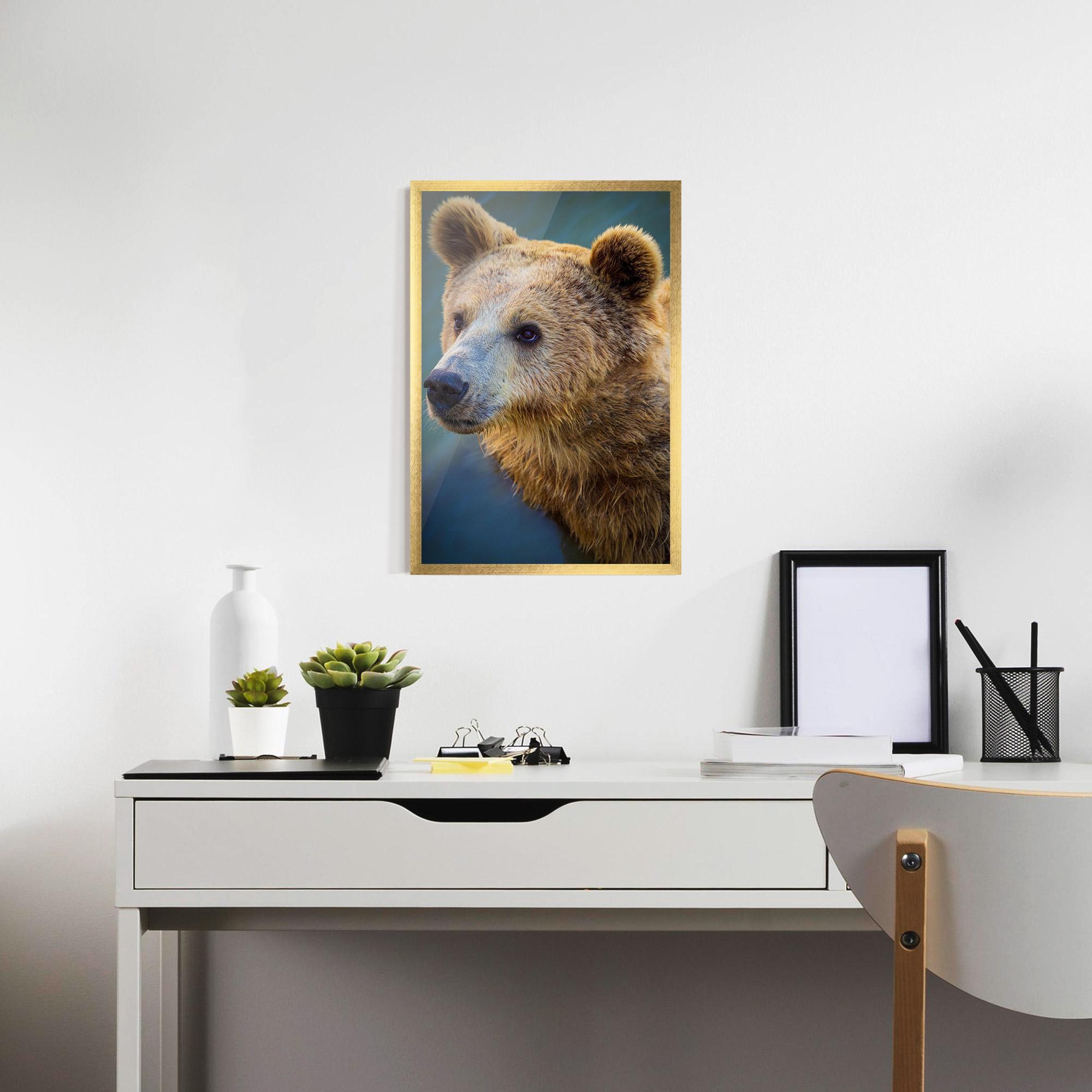 Plakat w Ramie Bear Head mockup 7