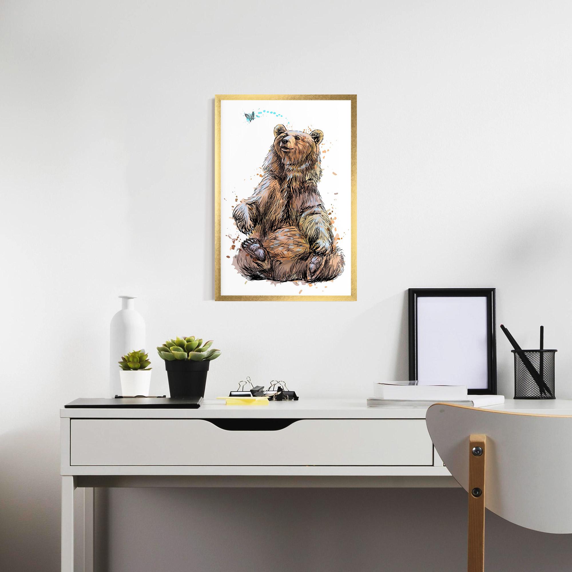 Plakat w Ramie Butterfly Bear mockup 7