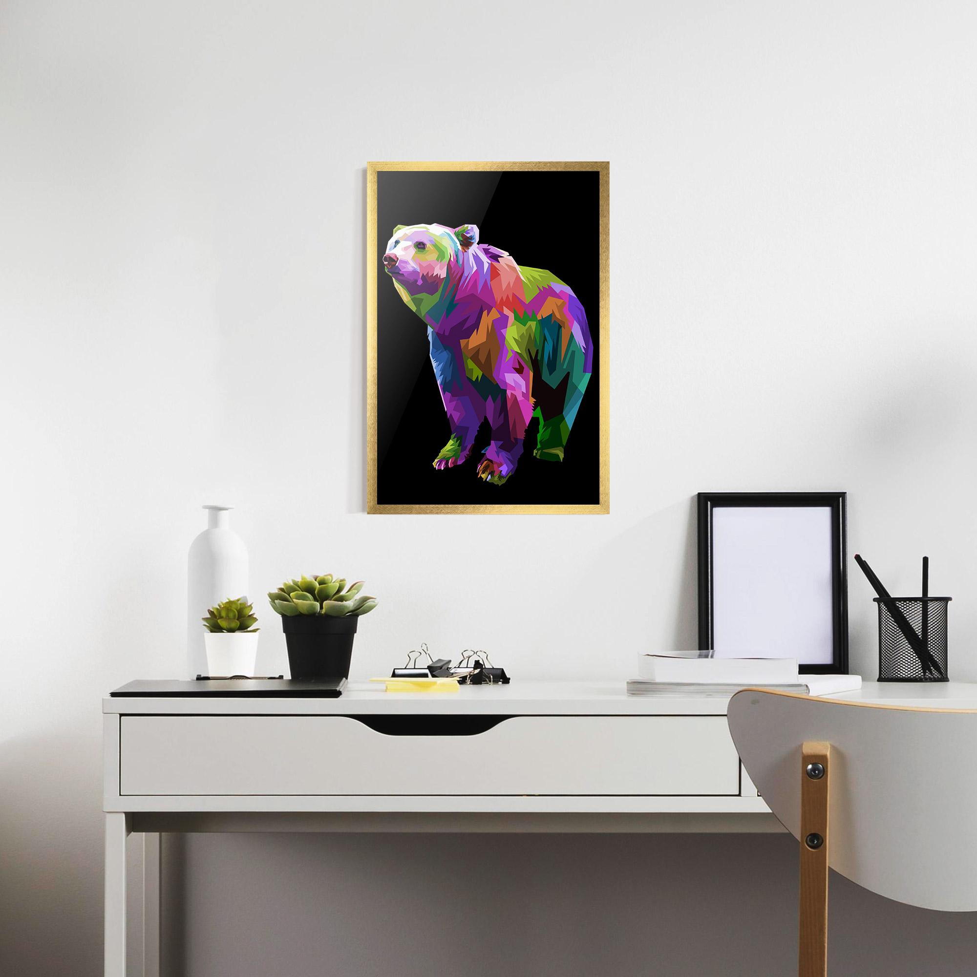 Plakat w Ramie Colorful Icebear mockup 7