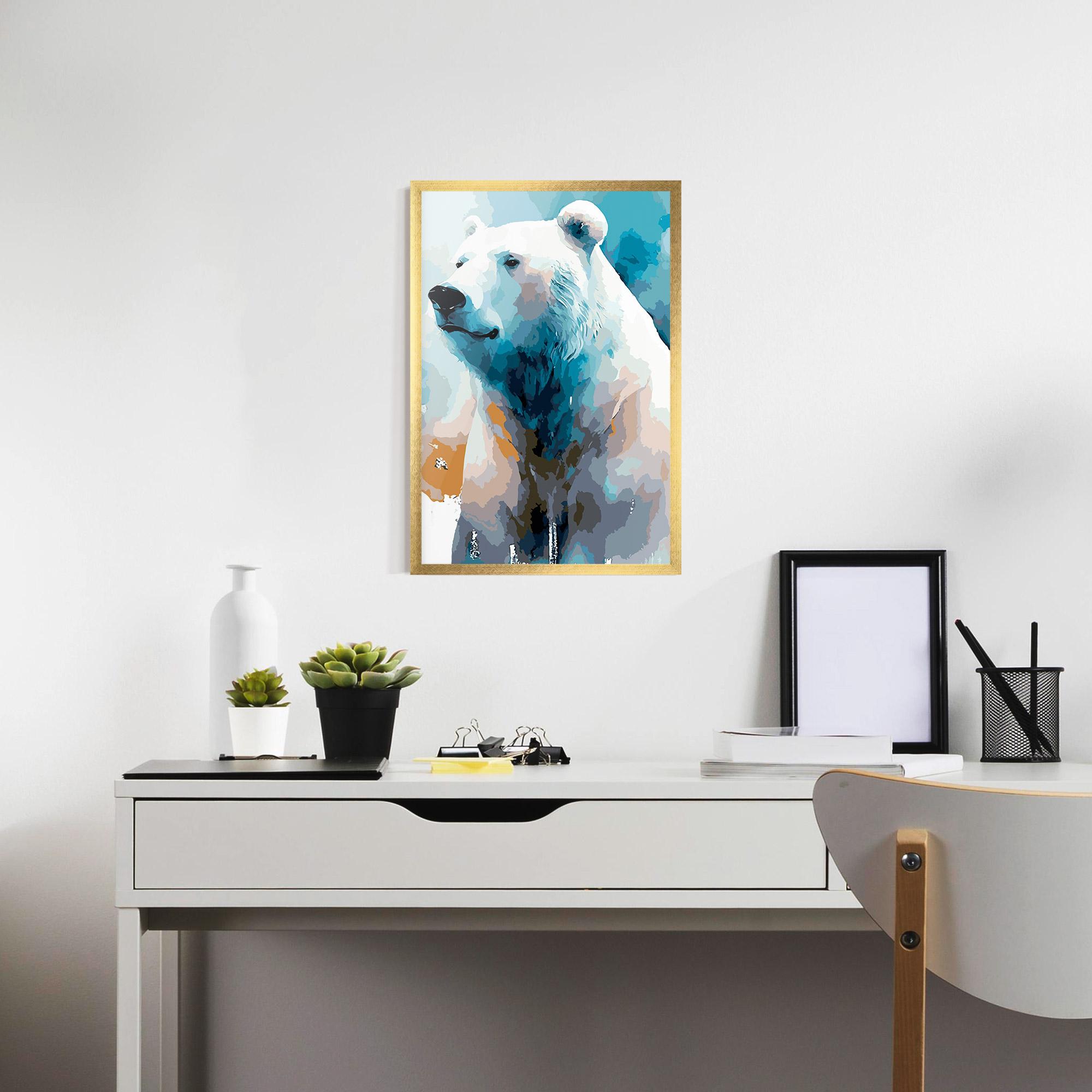 Plakat w Ramie Polar White Bear mockup 7