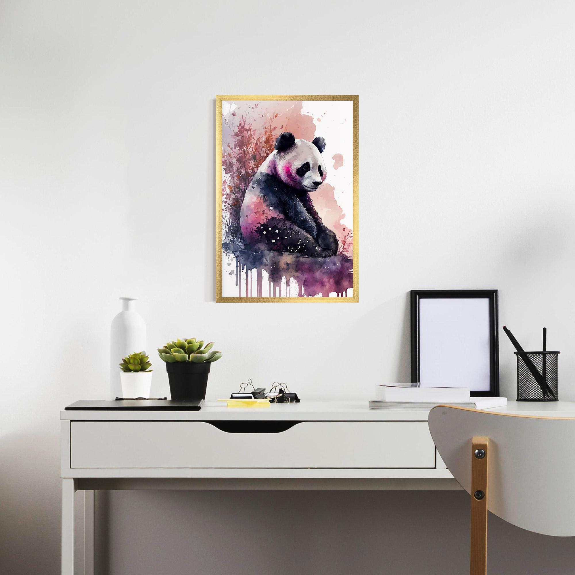 Plakat w Ramie Purple Panda Art mockup 7