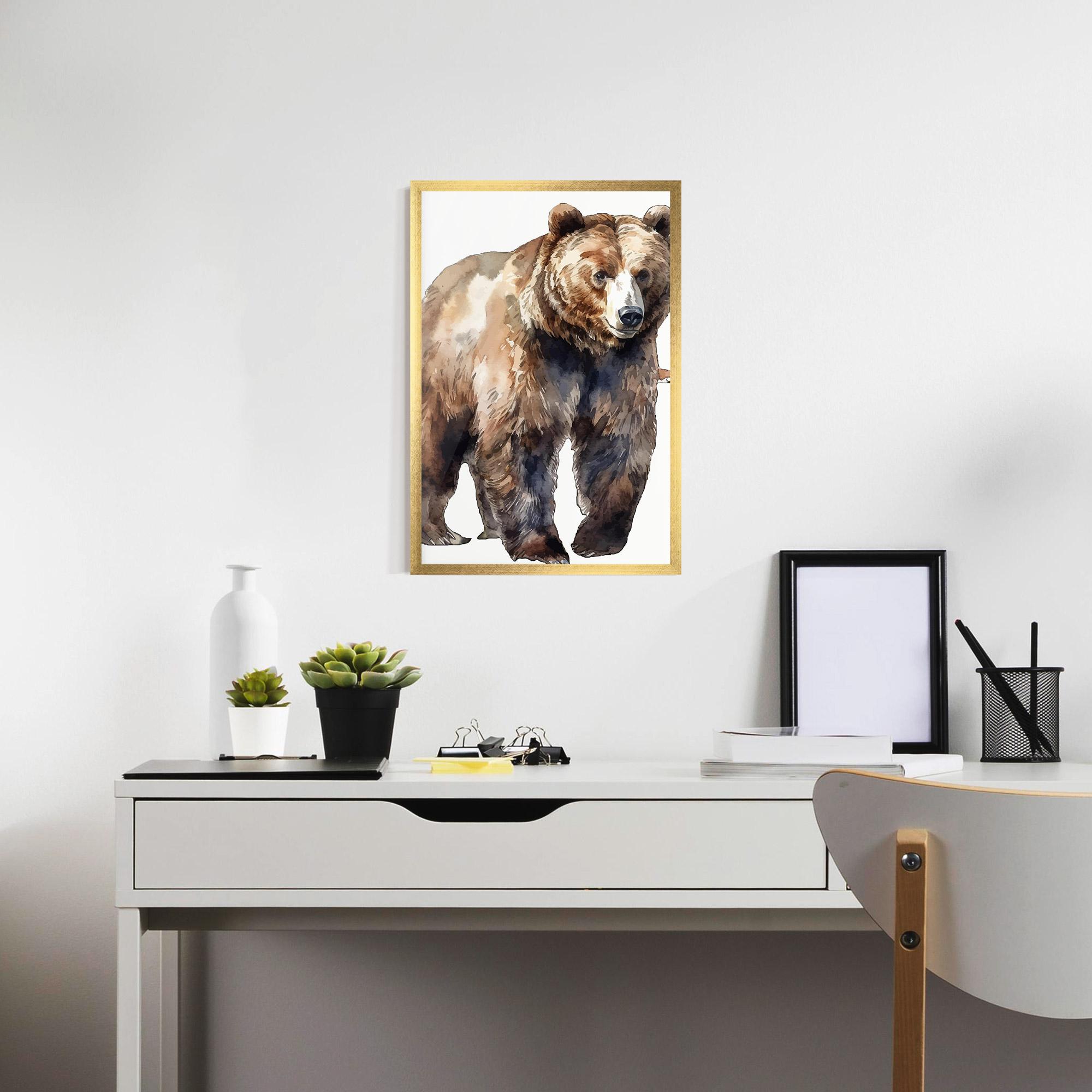 Plakat w Ramie Watercolor Bear Art mockup 7